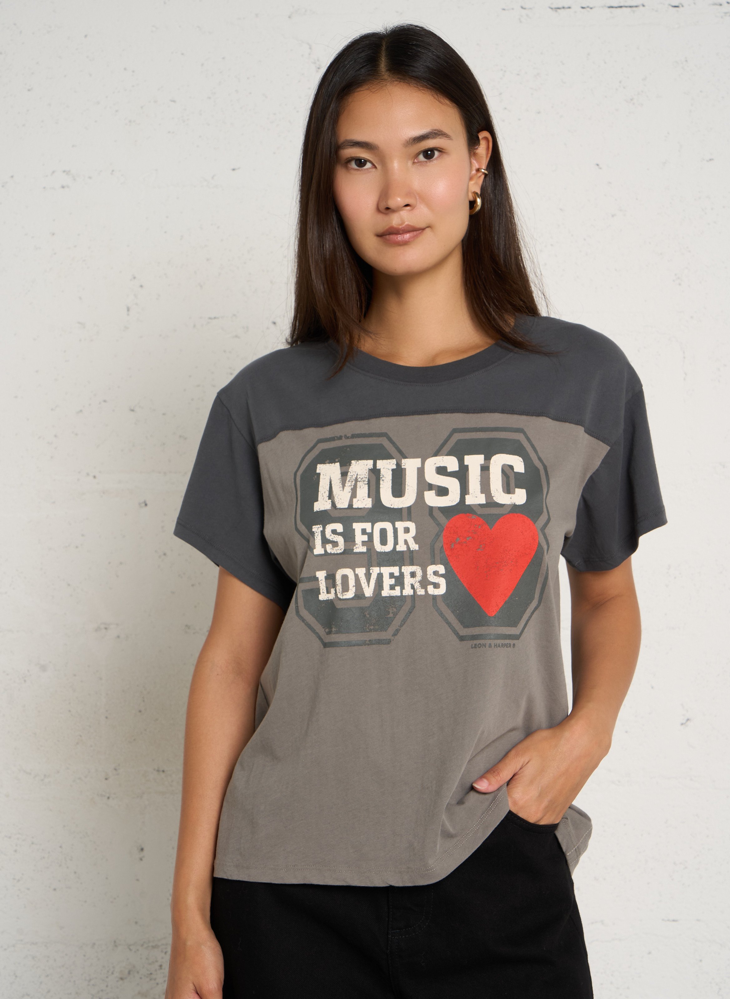 Tee-shirt imprimé en coton bio LEON & HARPER