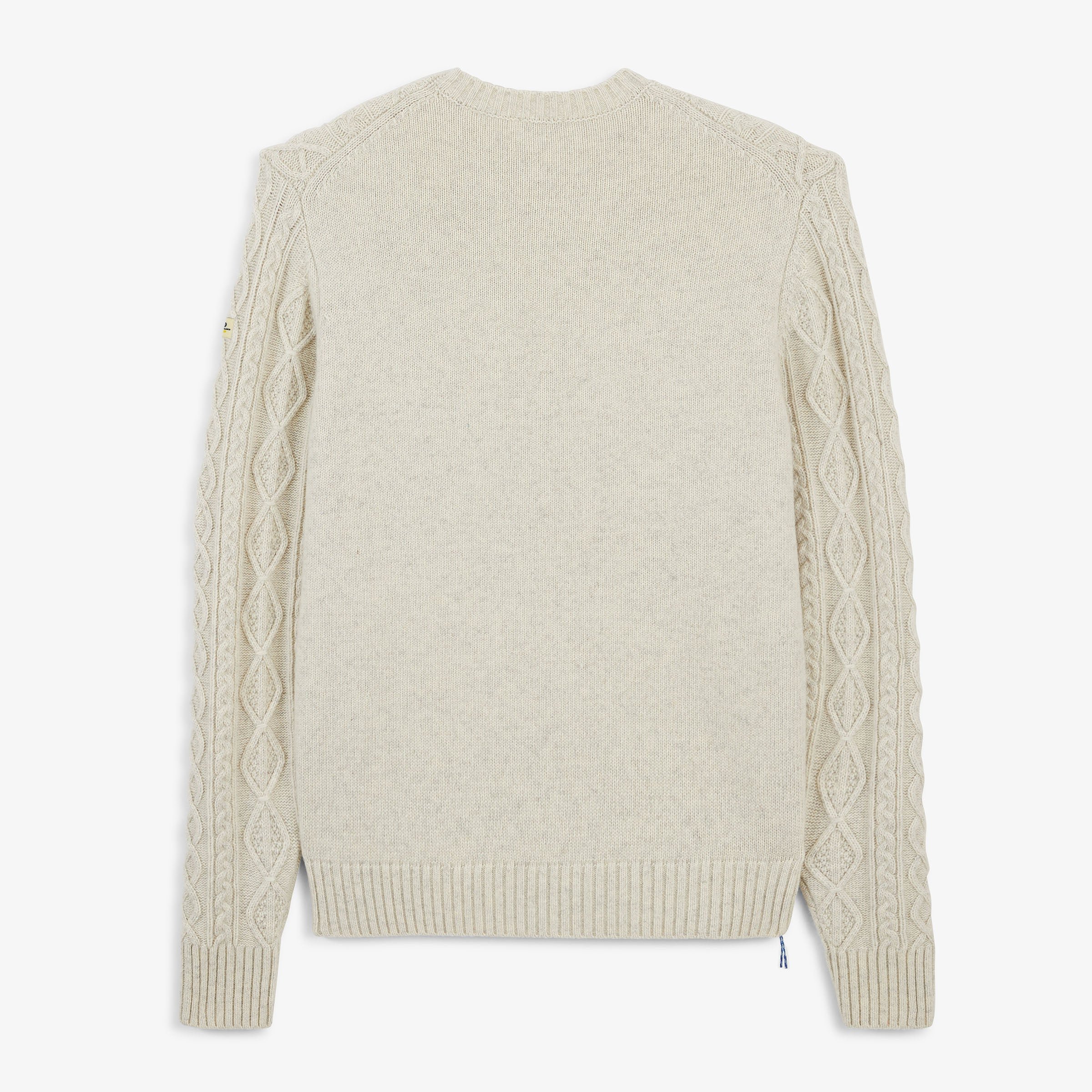 Médéric sand beige cable-knit wool crew-neck sweater SBPLAY SERGE BLANCO Beige