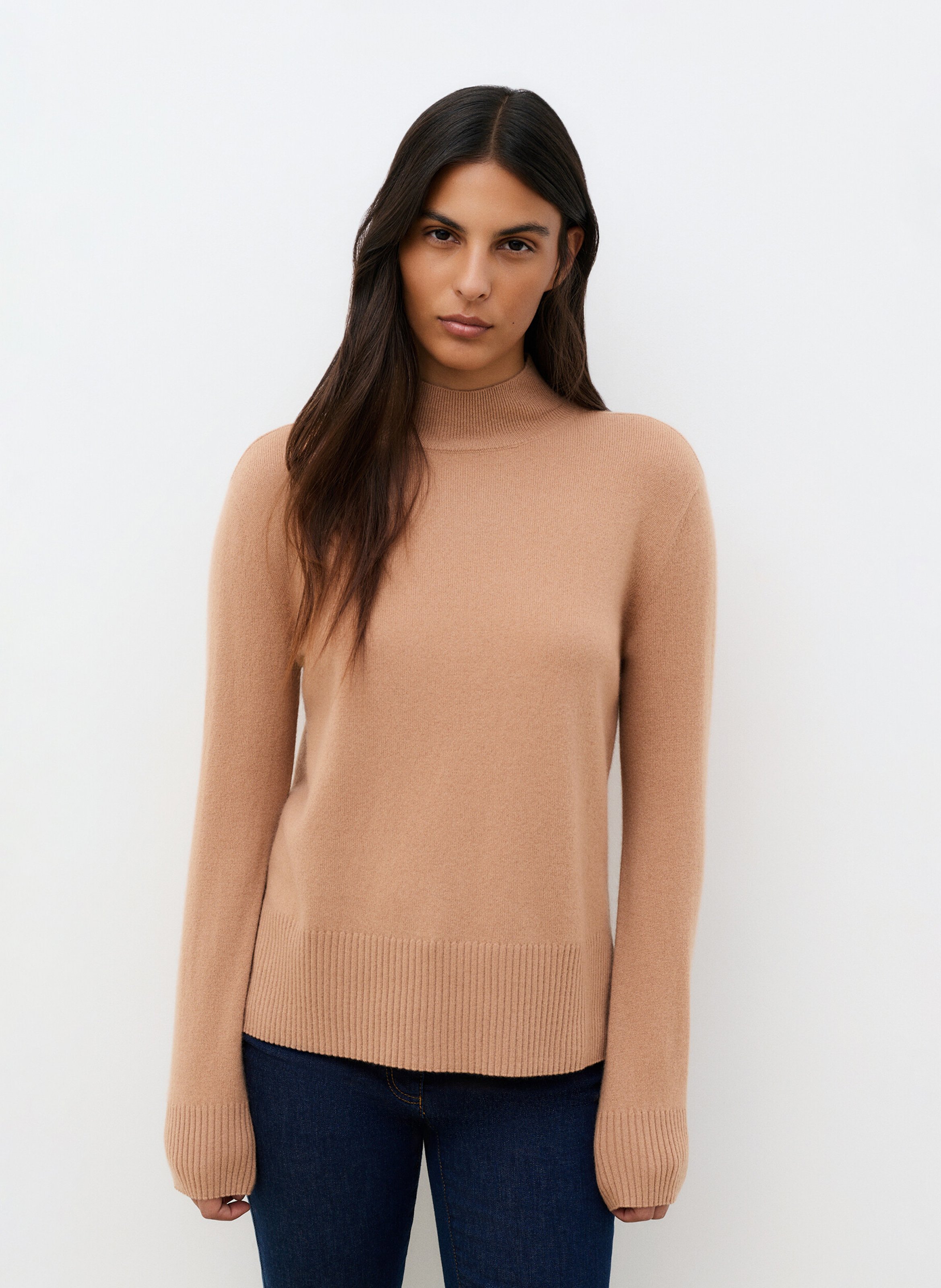 Gerade geschnittener Kaschmirpullover mit Stehkragen CAROLL
