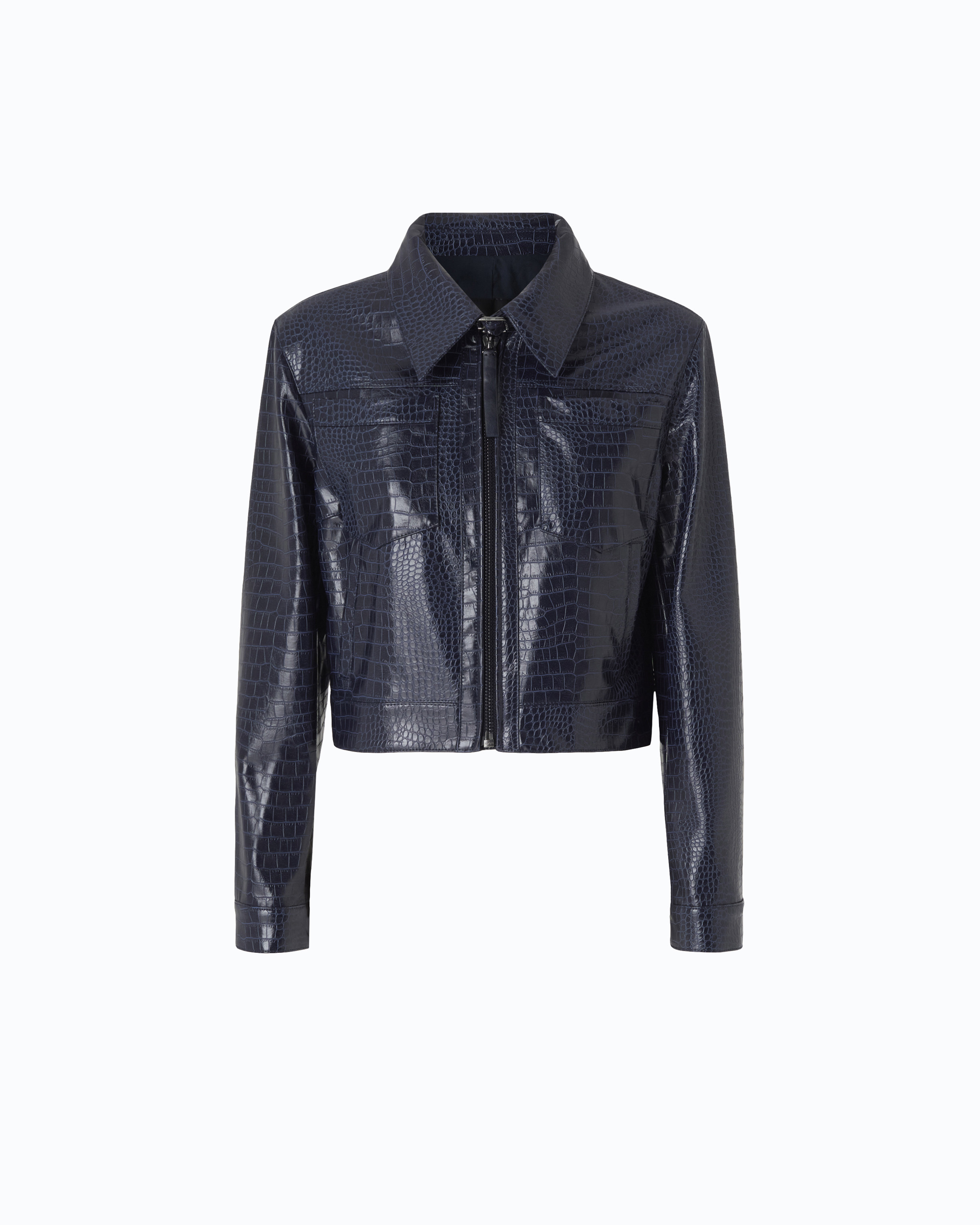 Blouson d’aviateur façon croco PINKO Bleu