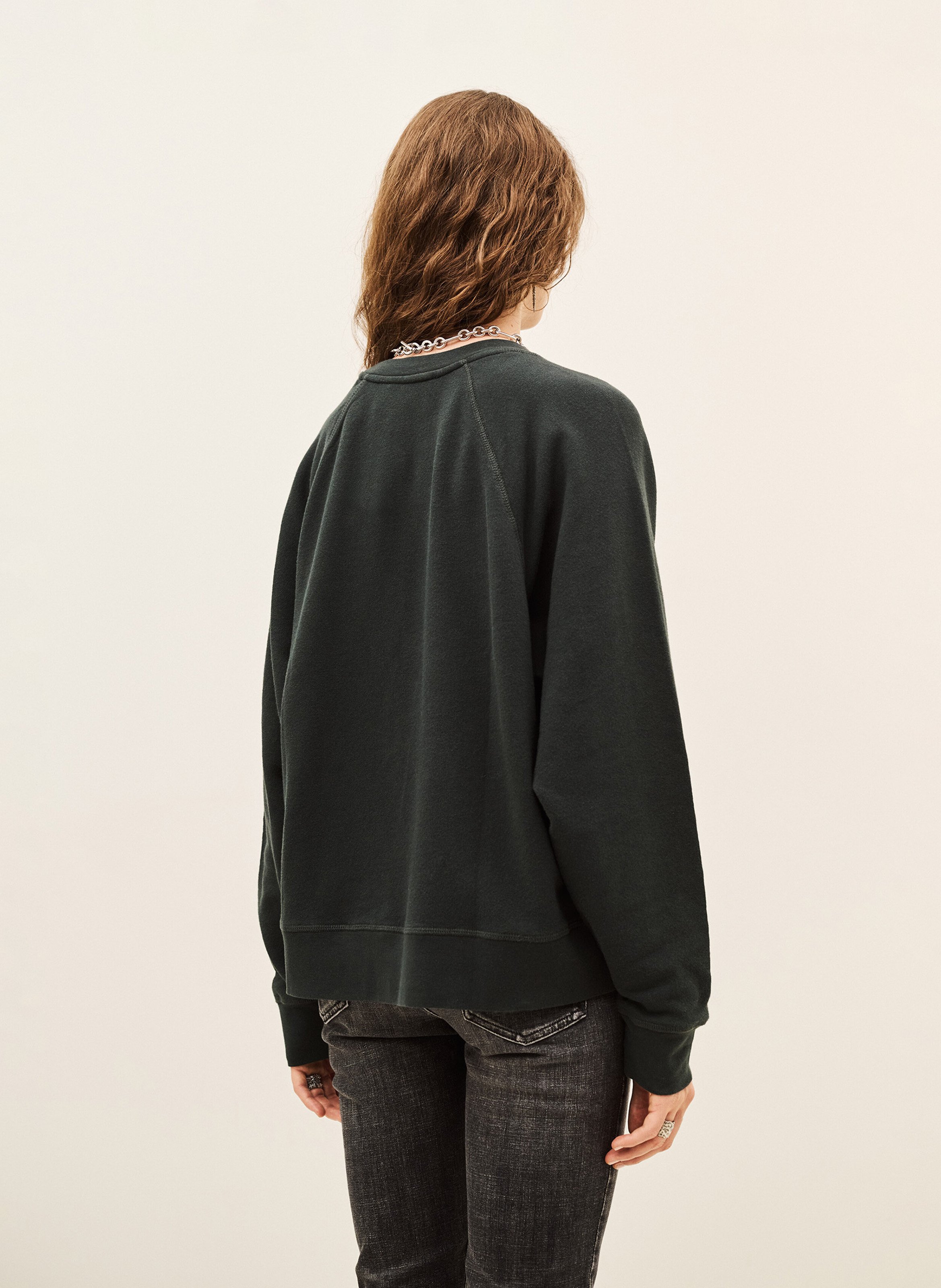 Large logo printed sweatshirt in cotton blend | Black BA&SH Women