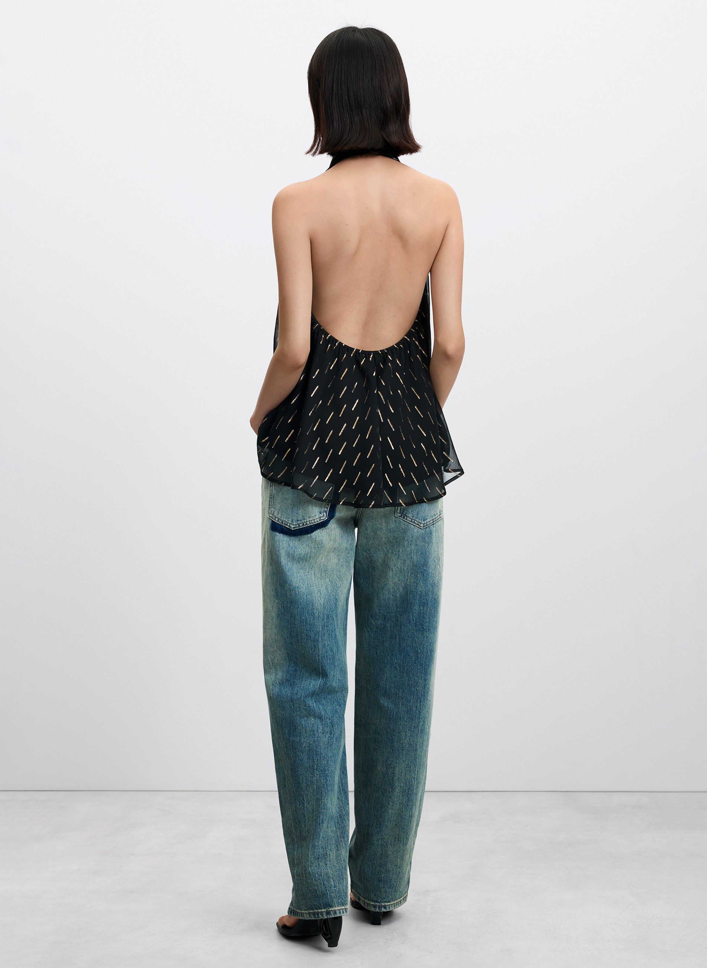 Patterned Sleeveless Top DESIGUAL Black