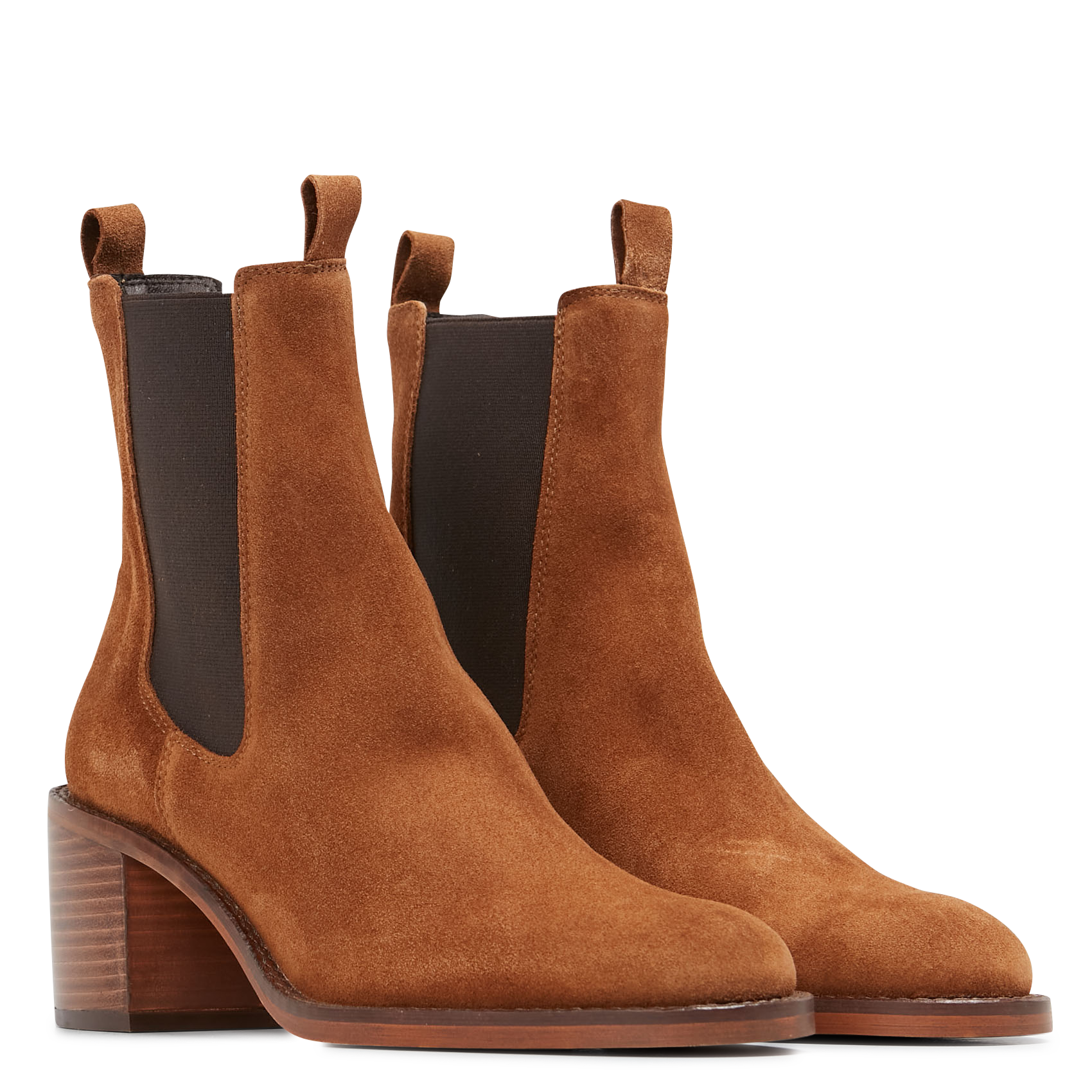 Heeled suede mid-calf boots JONAK Brown