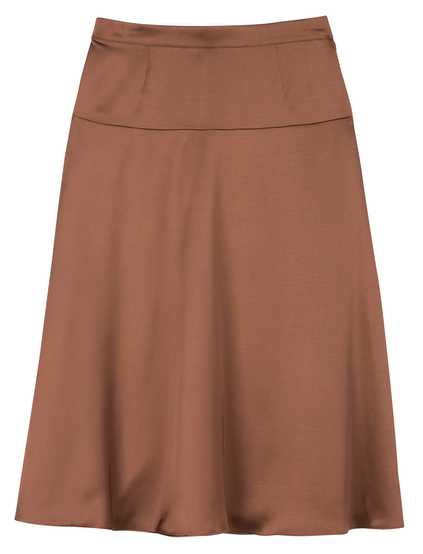 Lange, satijnachtige rok Bruin