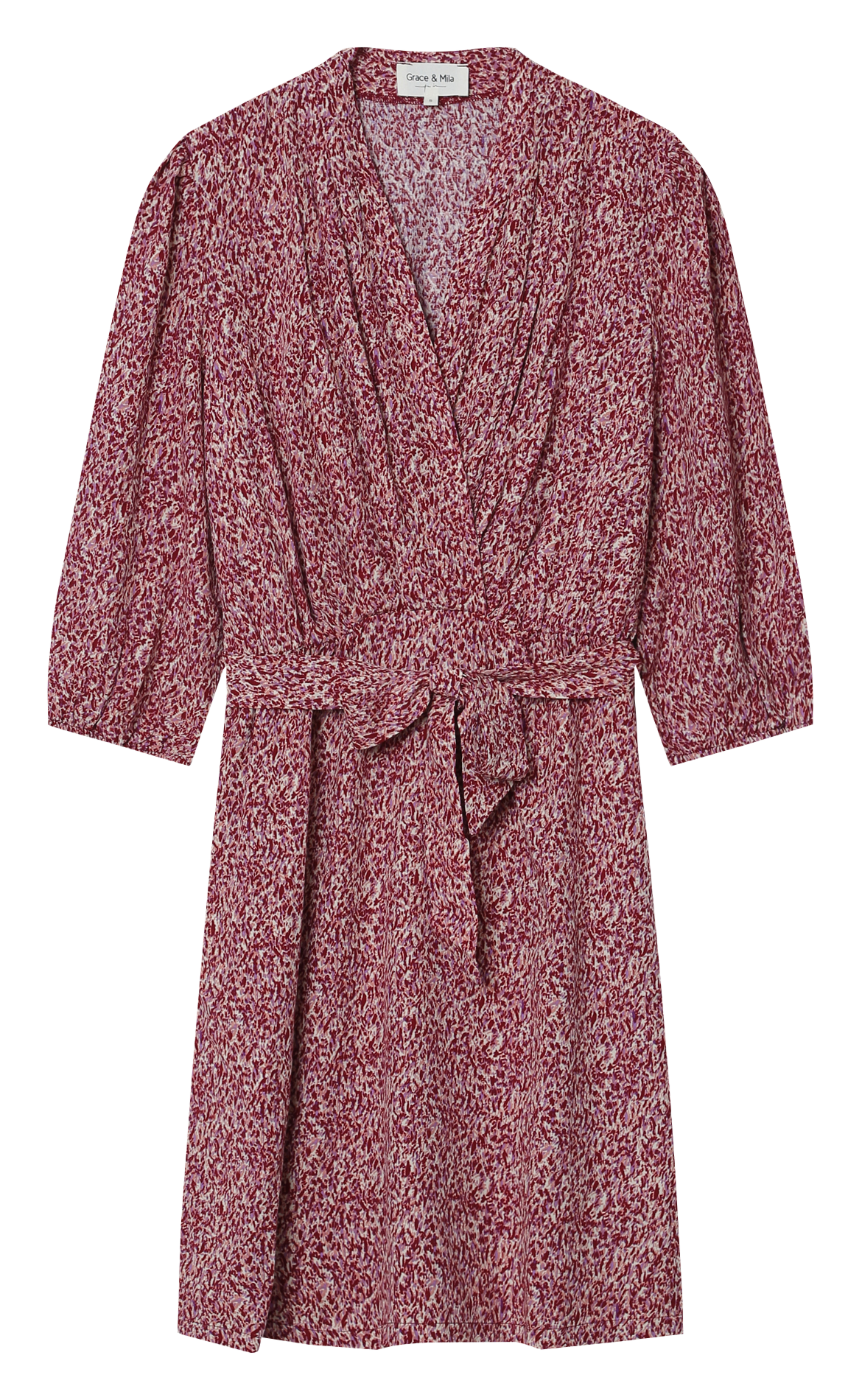 Robe courte col V imprimée  GRACE ET MILA Blanc