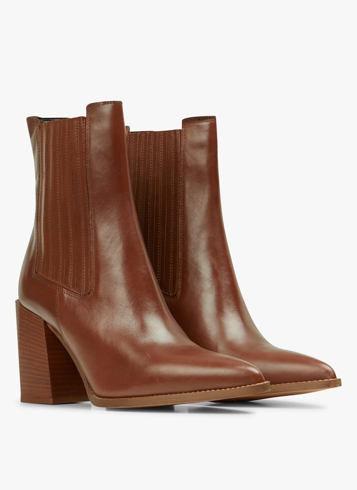 Bottines En Cuir Perline Cognac Jonak Femme Place des Tendances