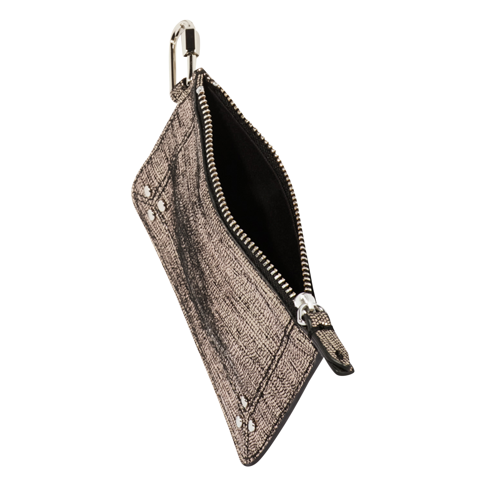 Pochette zippée en cuir de chèvre JEROME DREYFUSS Argent
