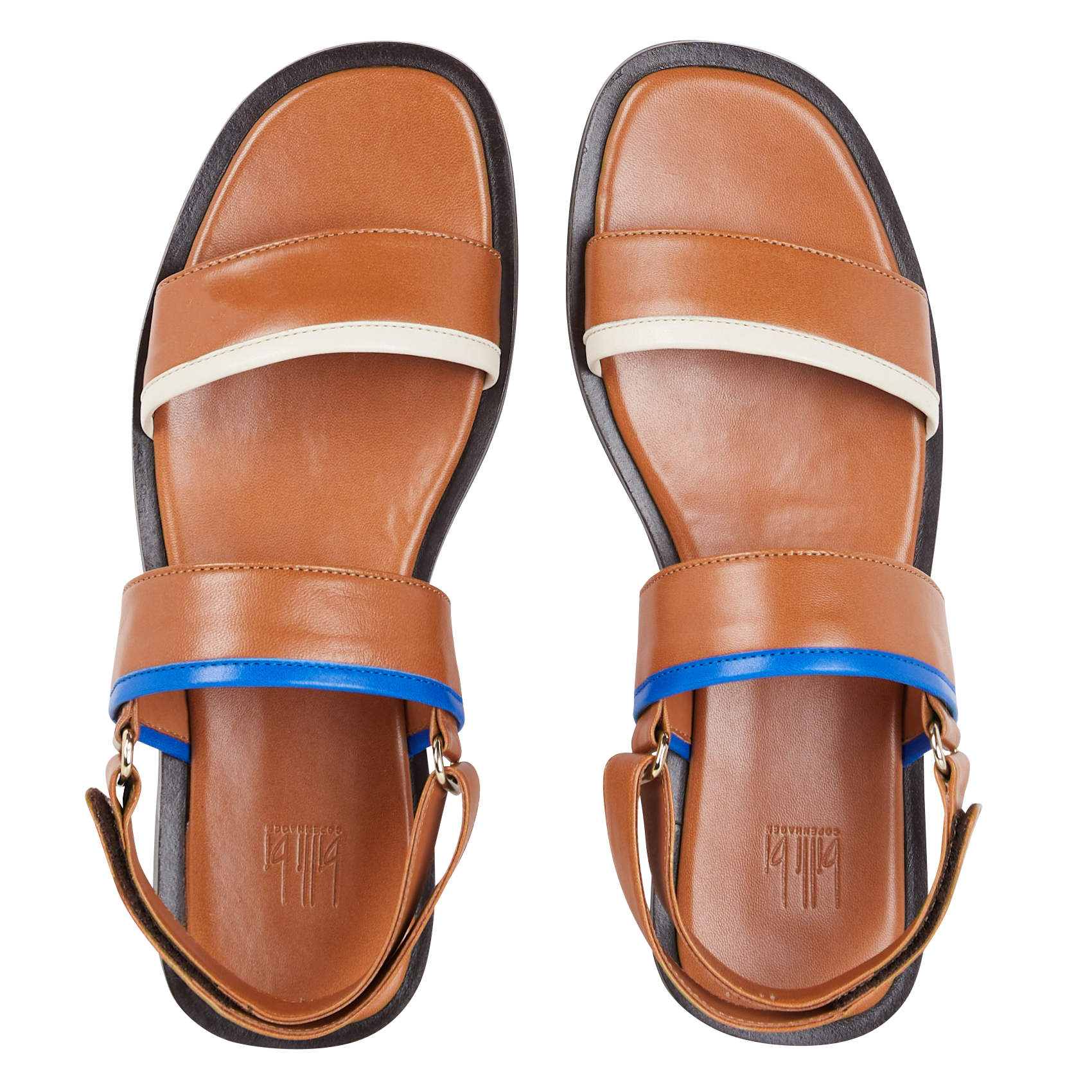 Gladde, leren, platte sandalen BILLI BI Veelkleurig