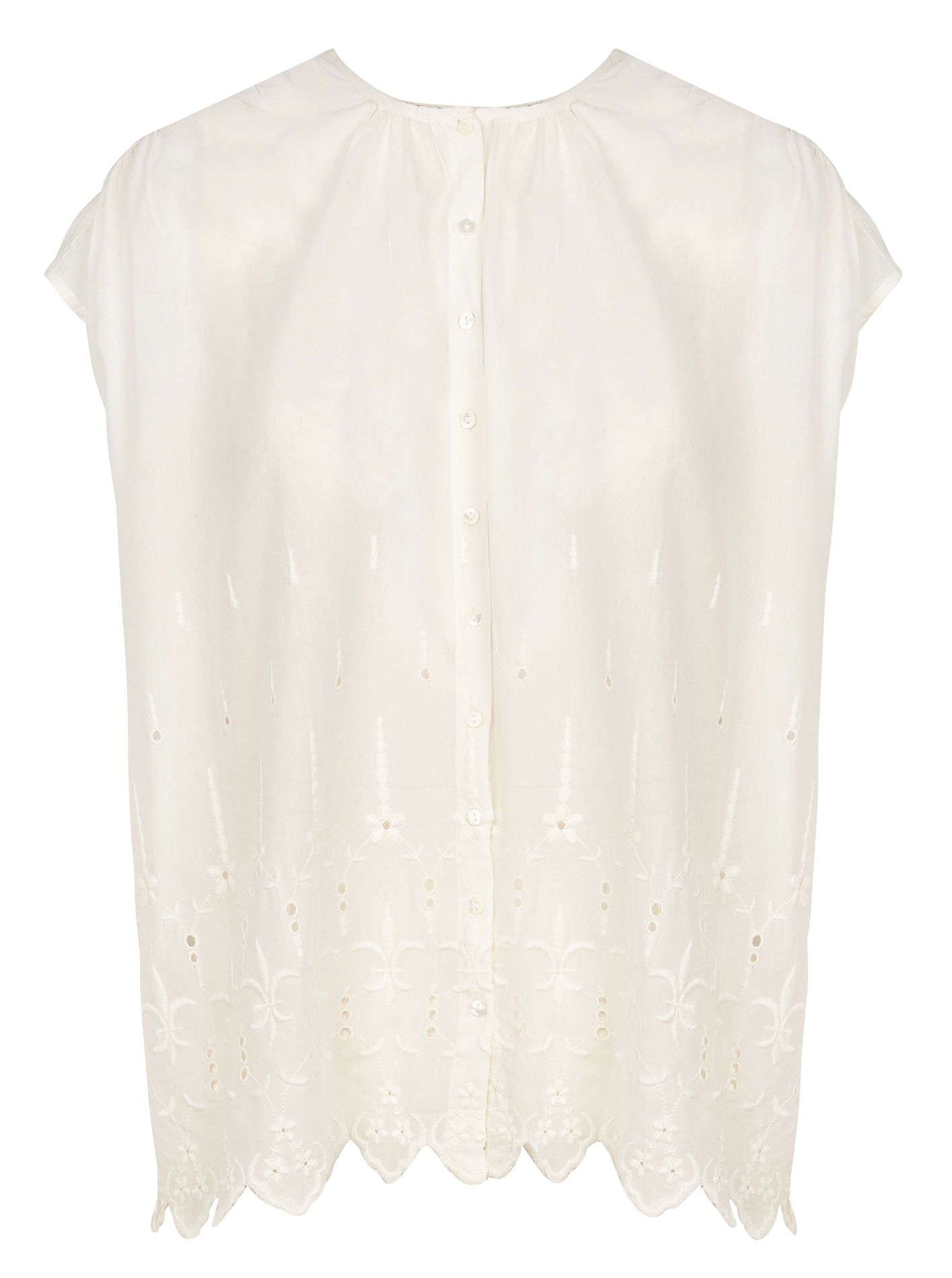 Loose-fit round-neck cotton shirt SWILDENS White