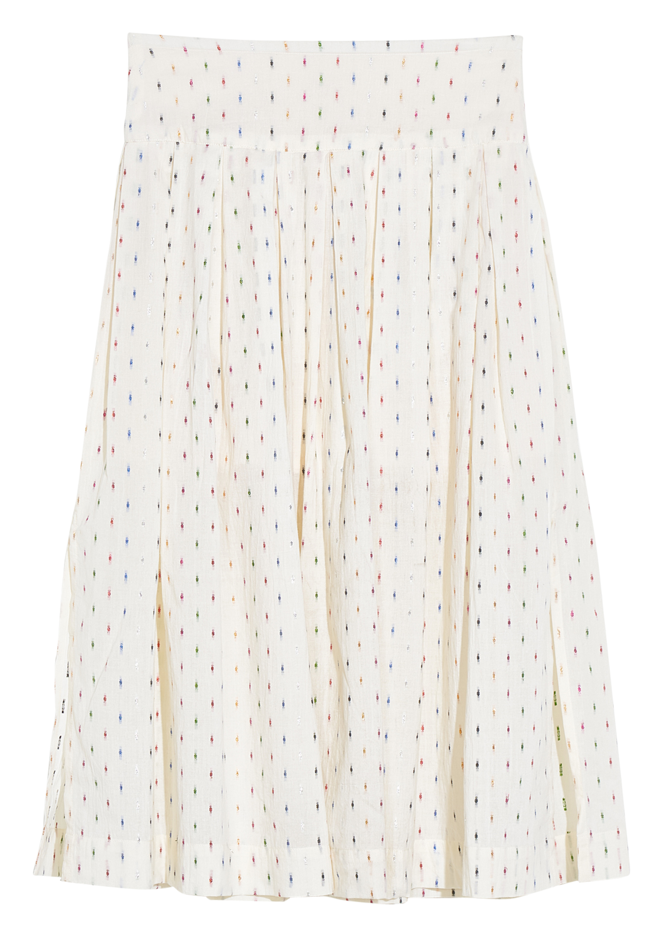 Flared midi skirt in polka dot blended cotton BELLEROSE Grey