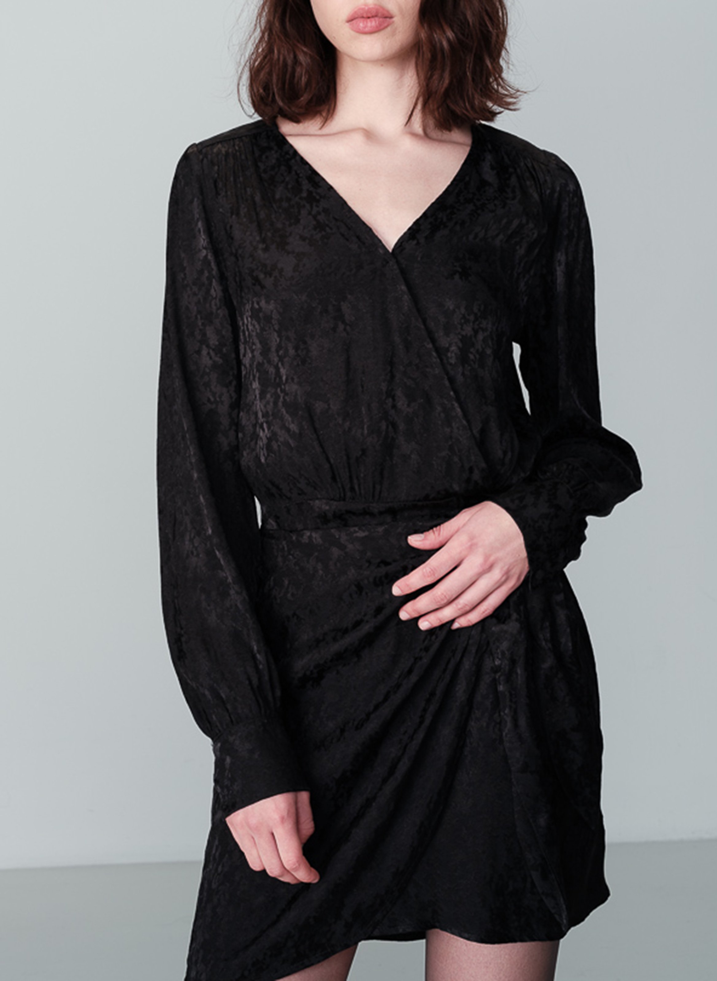Robe courte cache-coeur GRACE ET MILA Noir