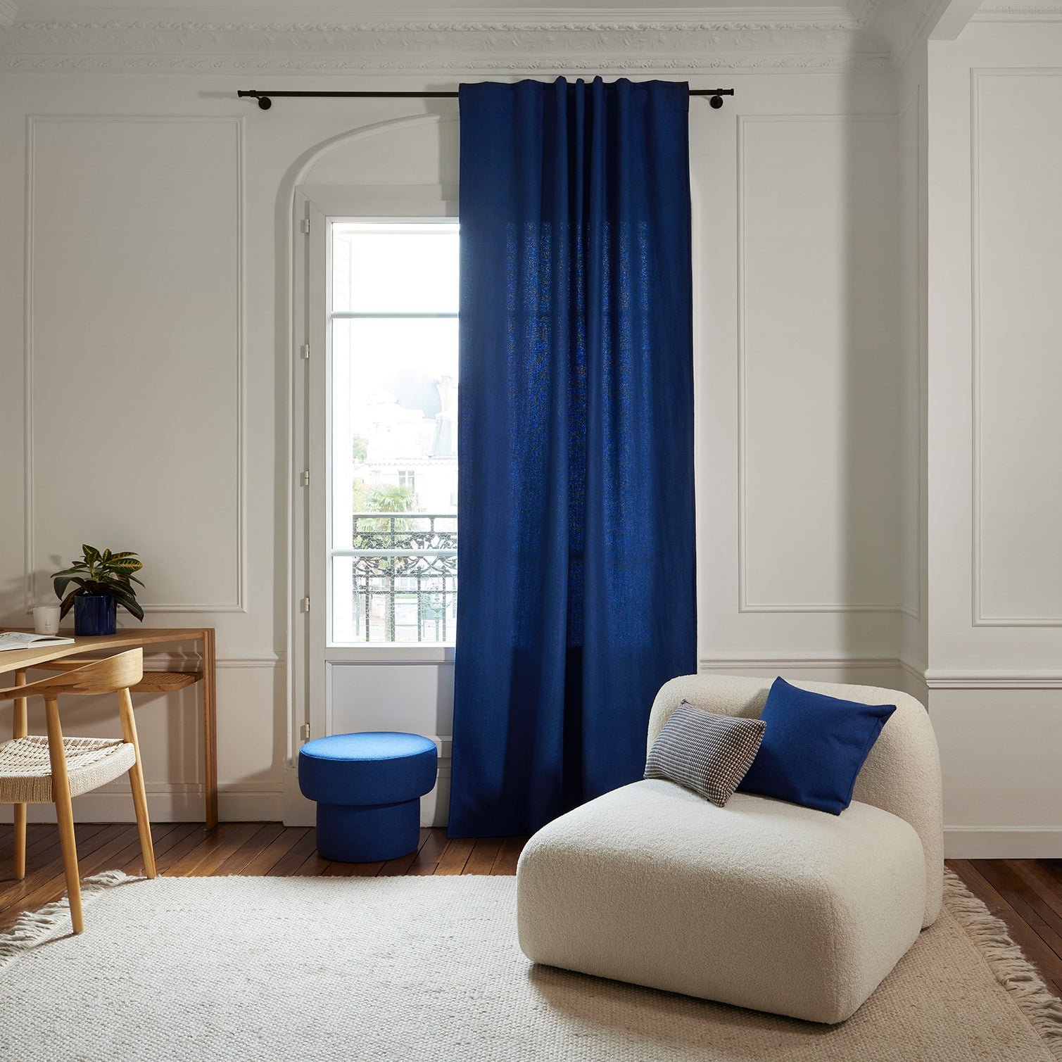 Curtain with loops MADURA Blue