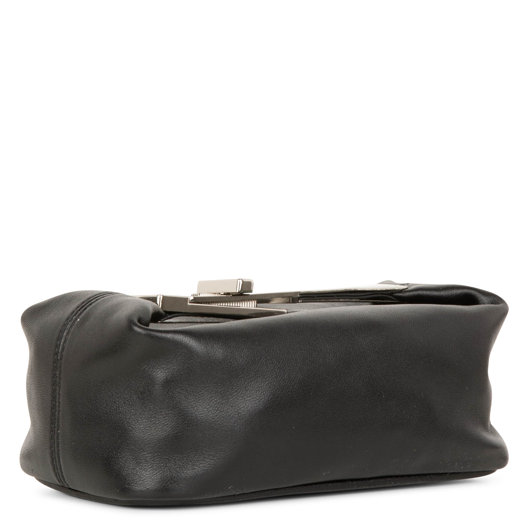 Kleine Ledertasche mit Metallgriff BERENICE Schwarz