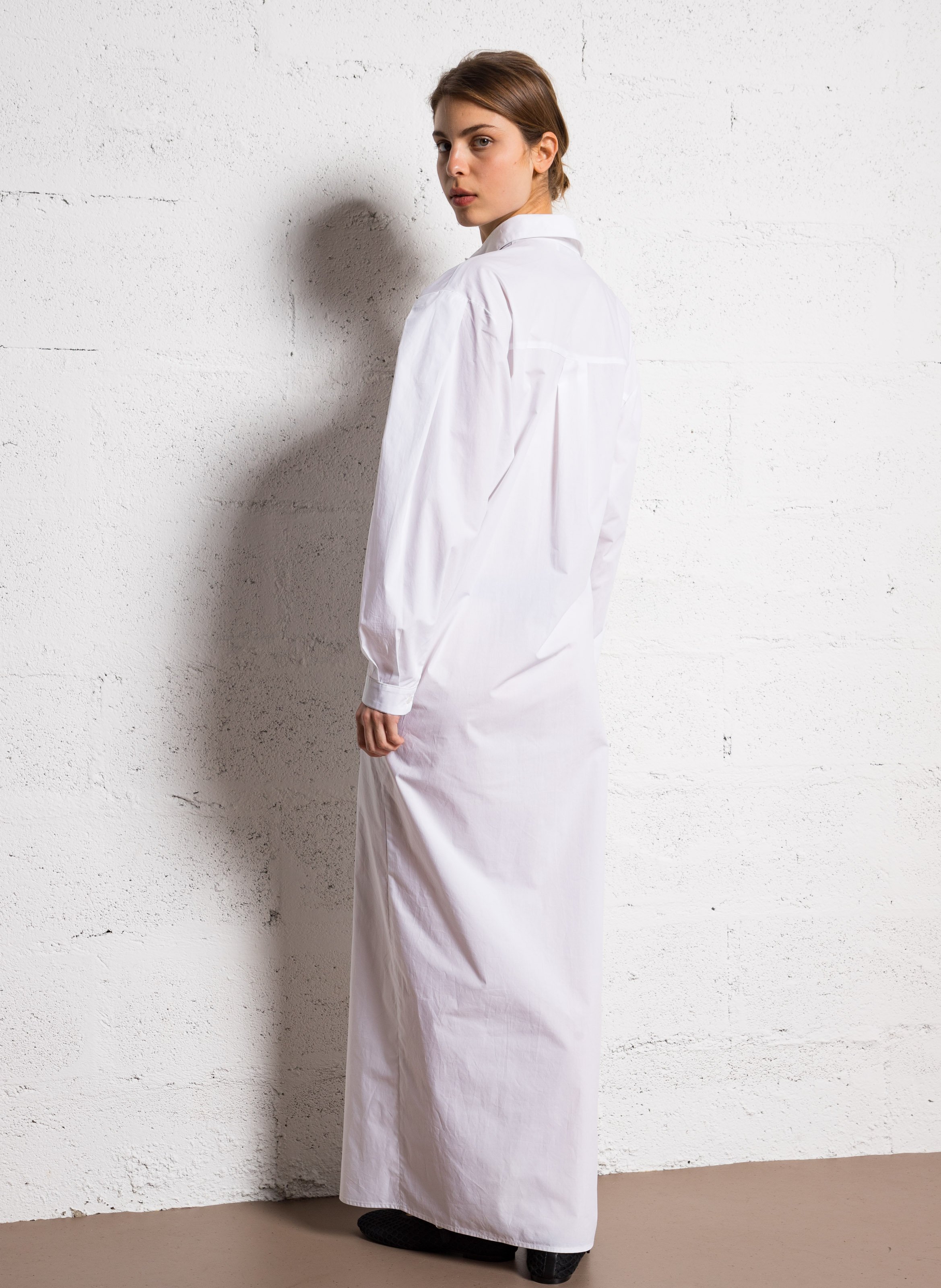 Long cotton wrap dress ATTIC AND BARN White