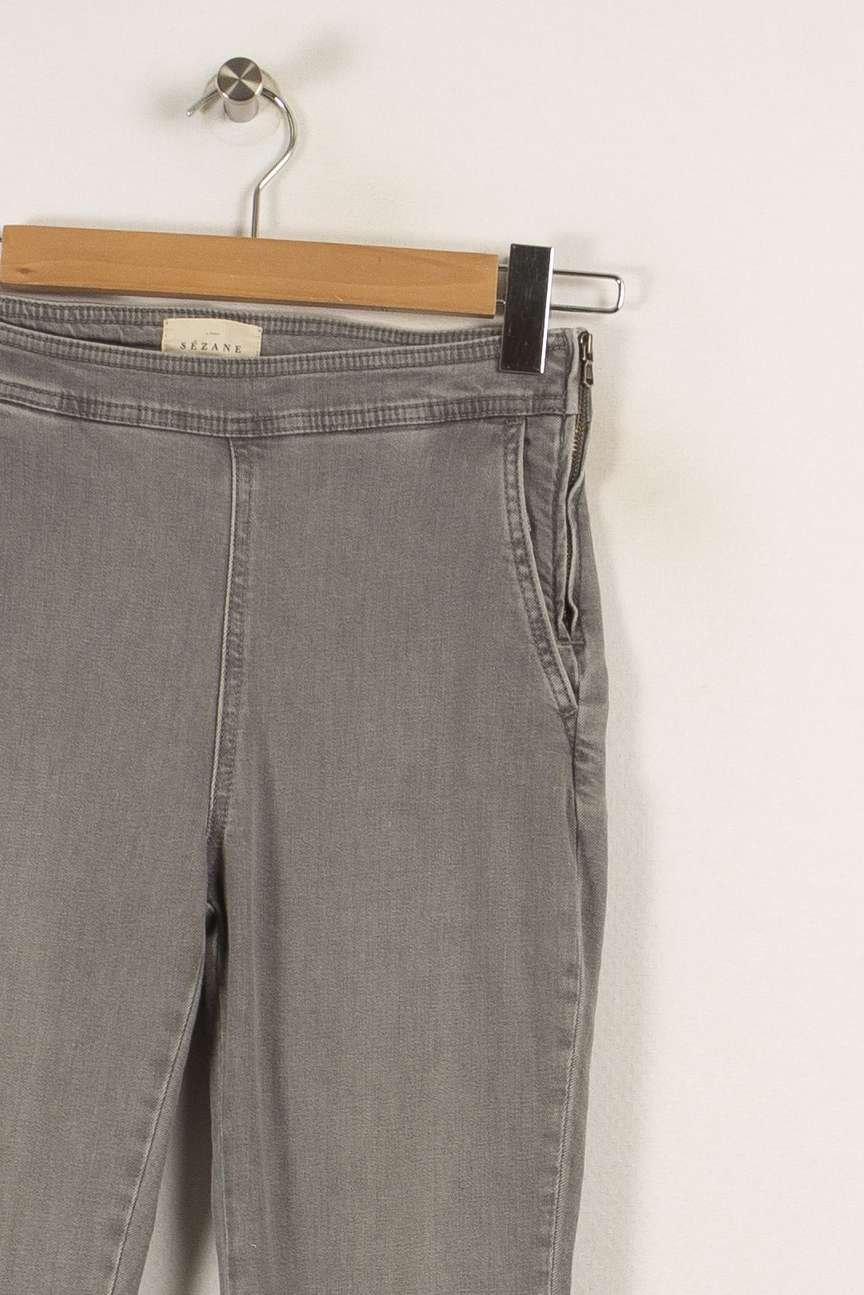 Cropped slim jeans with studs SEZANE - Seconde main Grey