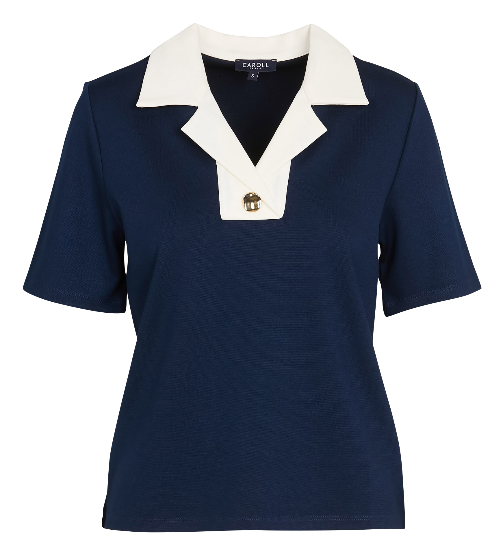 Top col tailleur CAROLL Bleu