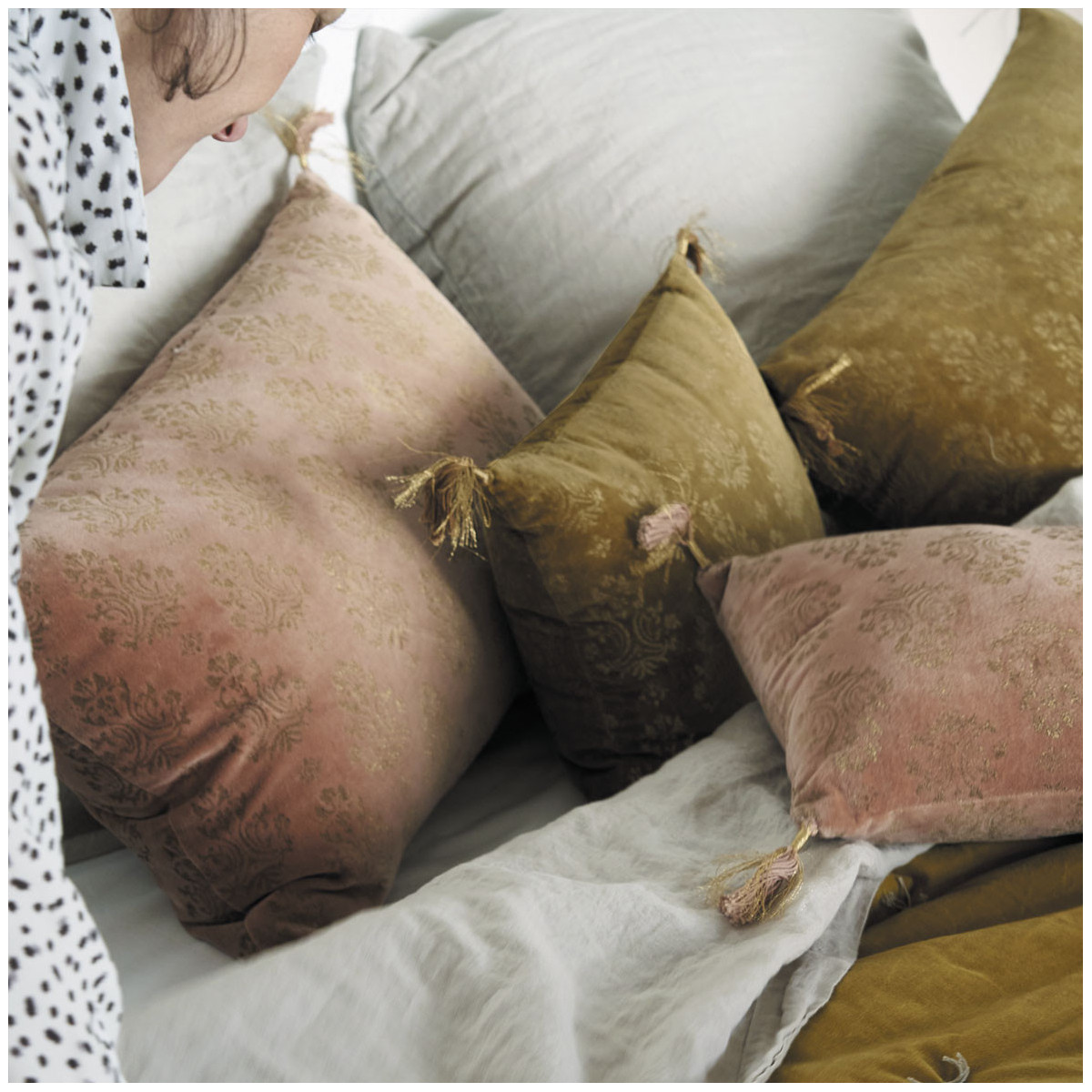 Cushion cover BLANC D'IVOIRE Golden