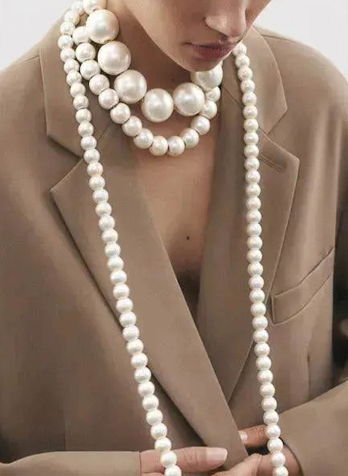 Collier à perles VANESSA BARONI Blanc