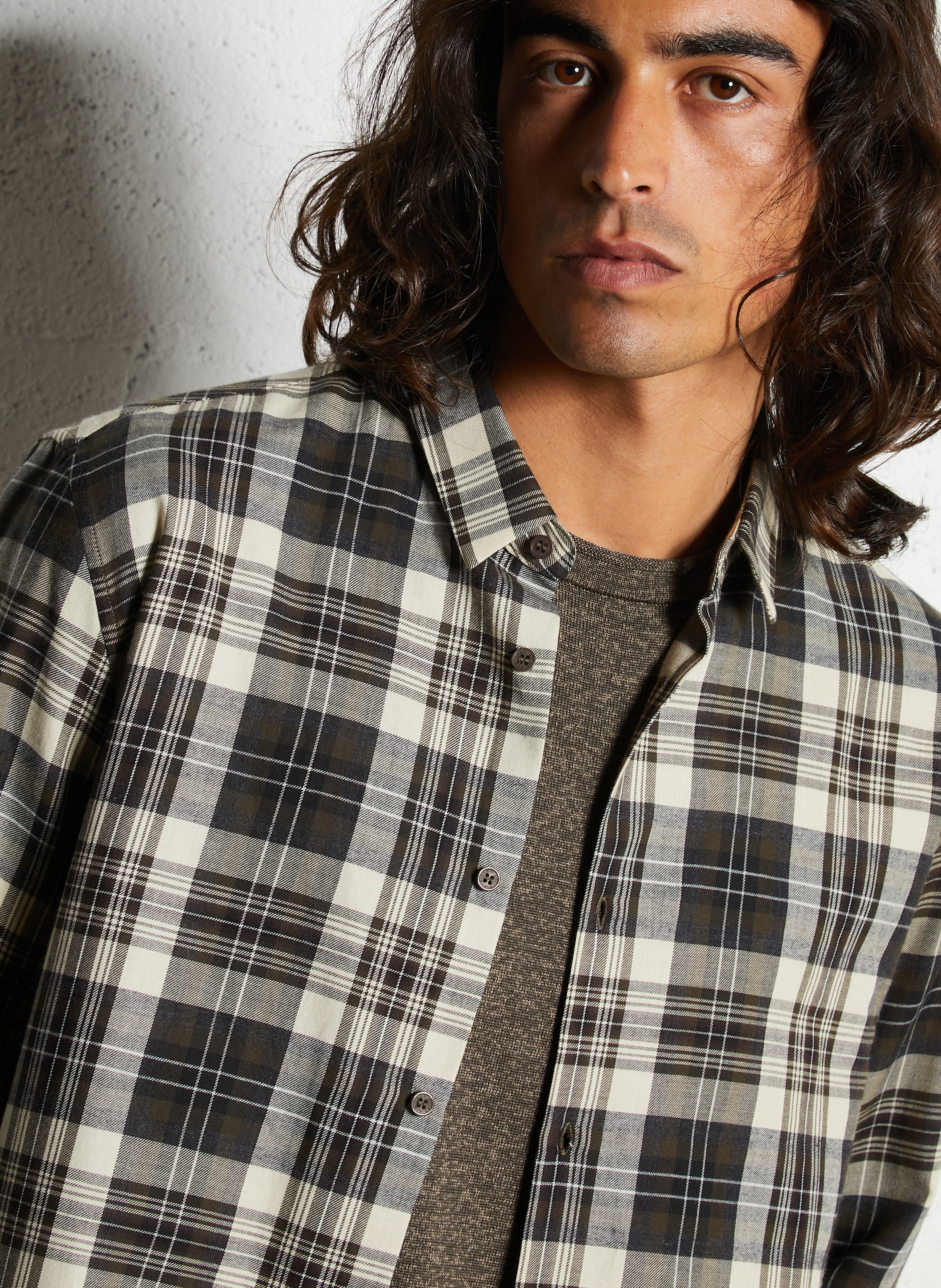 Colonel - Einfarbiges Hemd IKKS Khaki