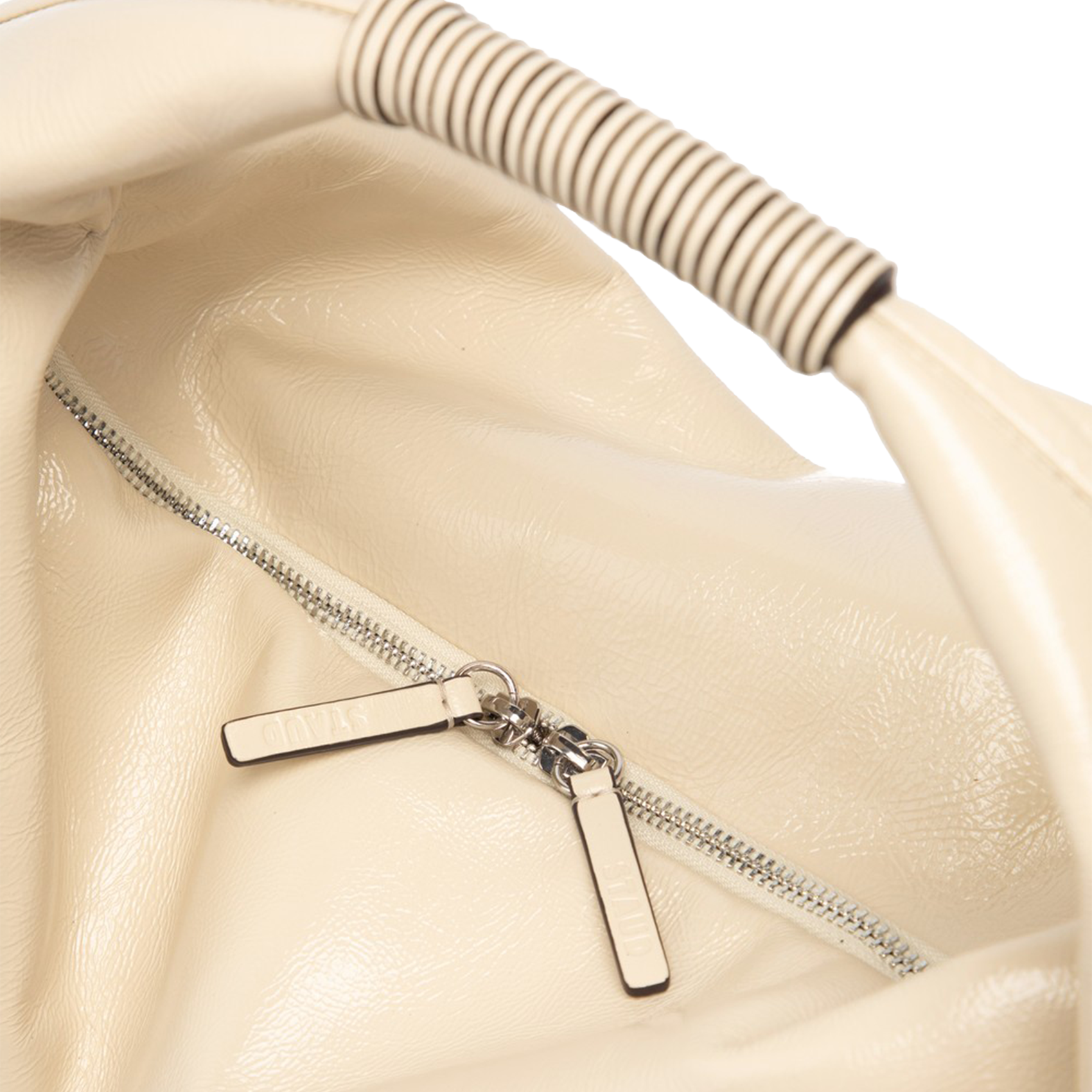 Leather clutch bag STAUD White