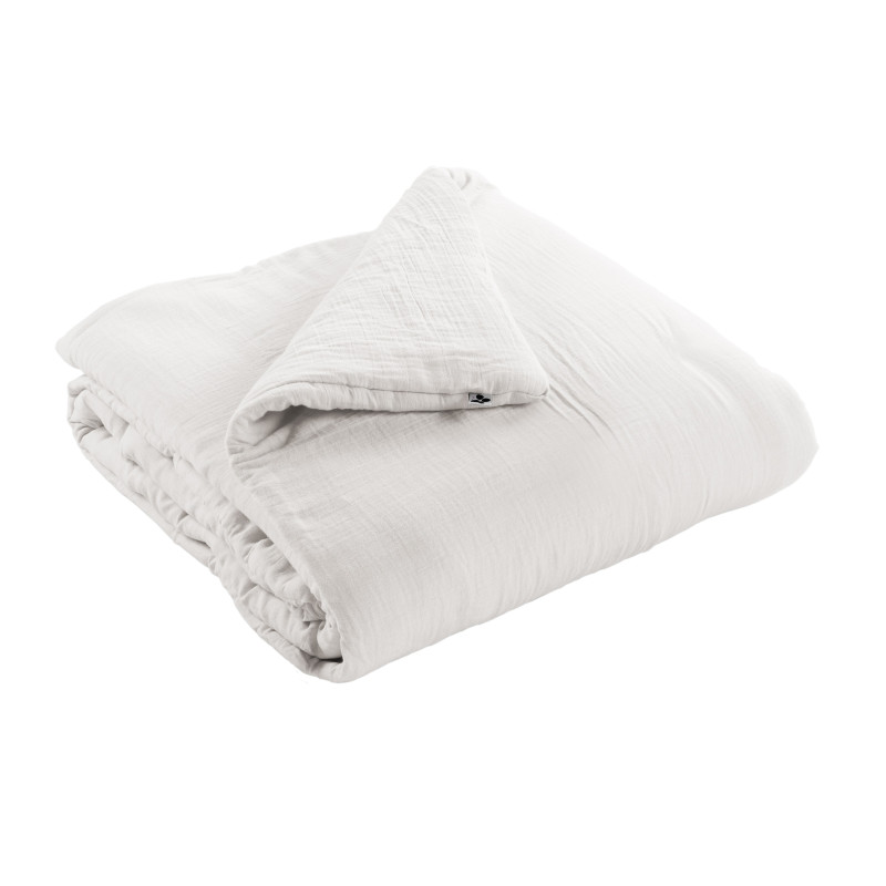 Cotton gauze bedspread or end-of-bed throw L'EFFET PAPILLON White