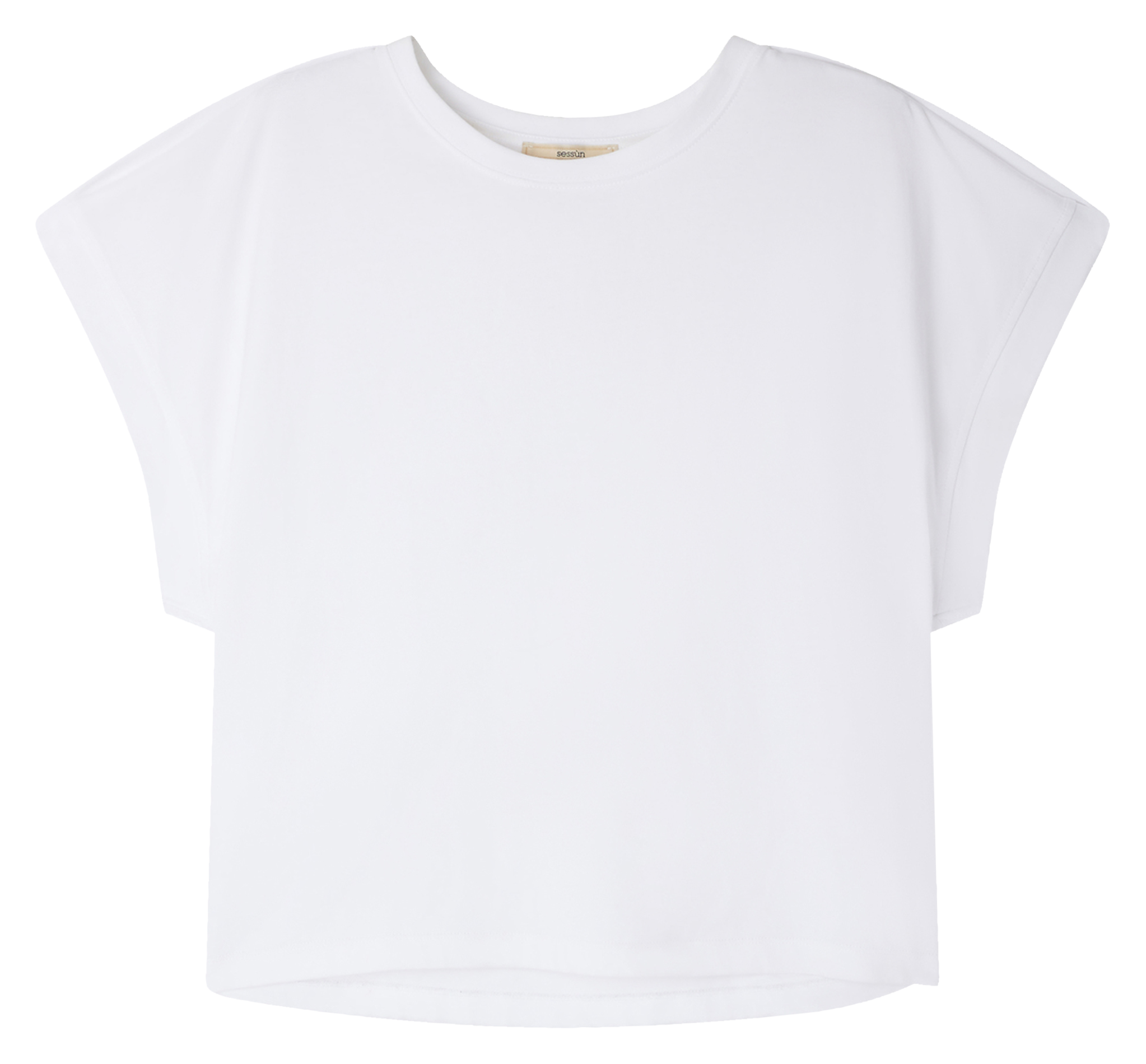 Tee-shirt court ample uni en coton SESSUN Blanc