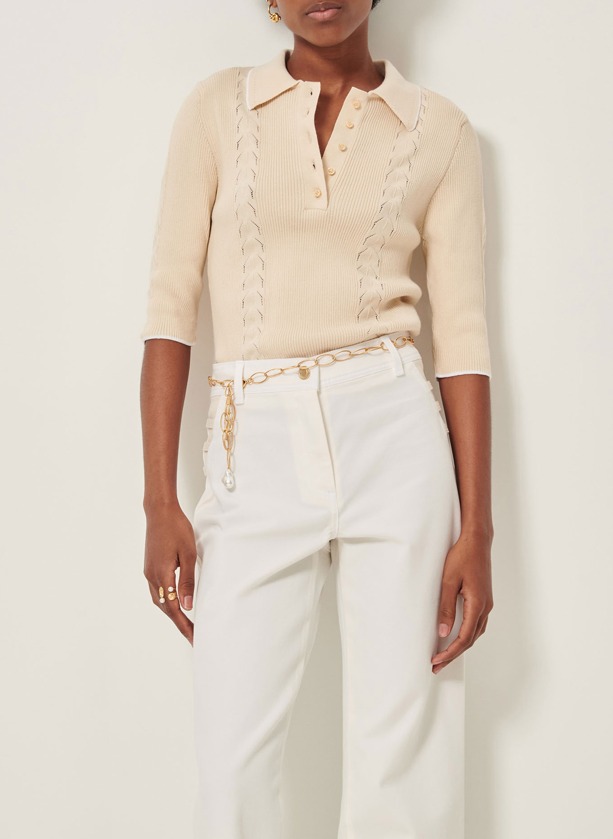 Polo shirt in katoen SESSUN Beige