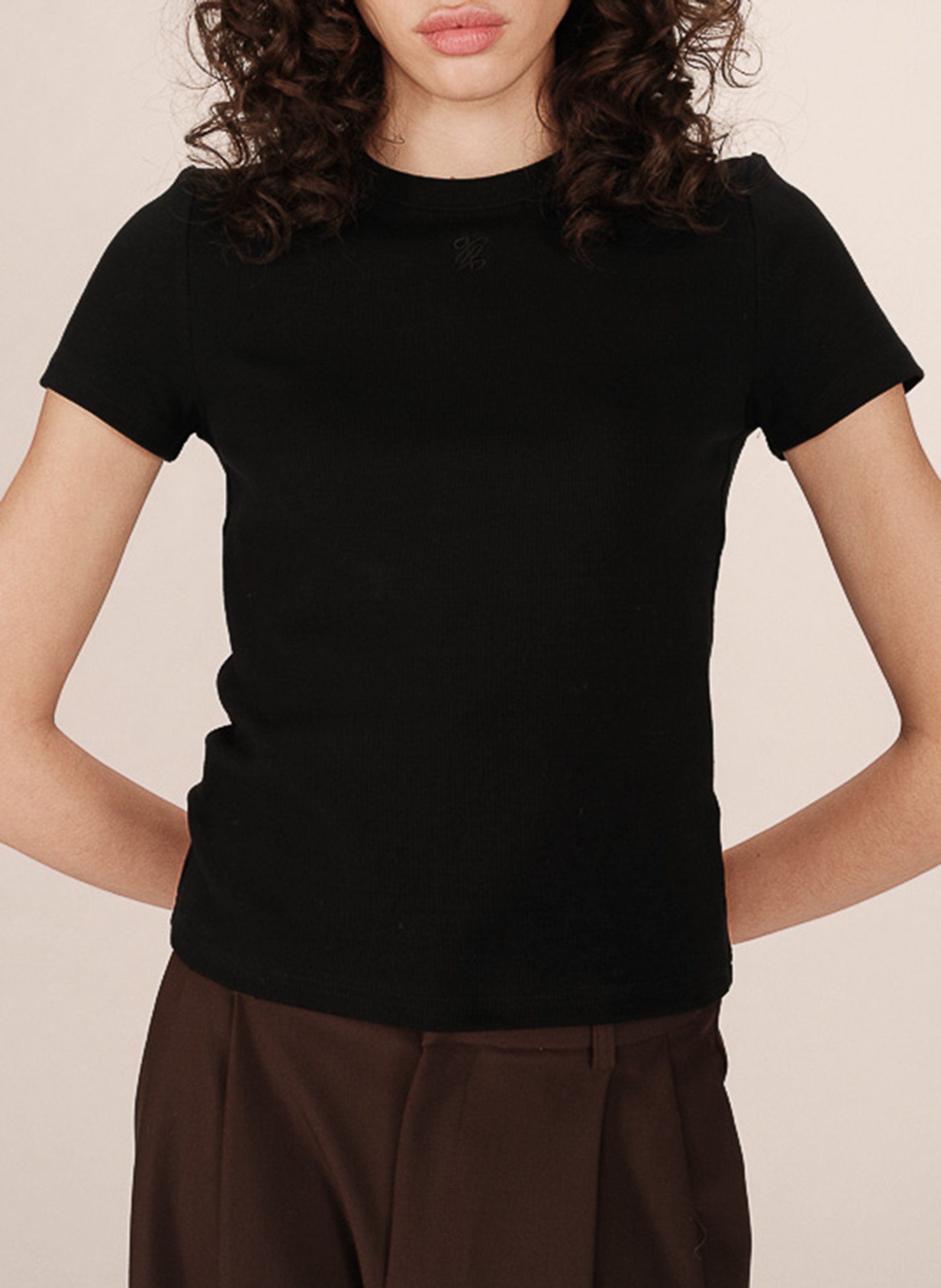 Tee-shirt col rond en coton mélangé GRACE ET MILA