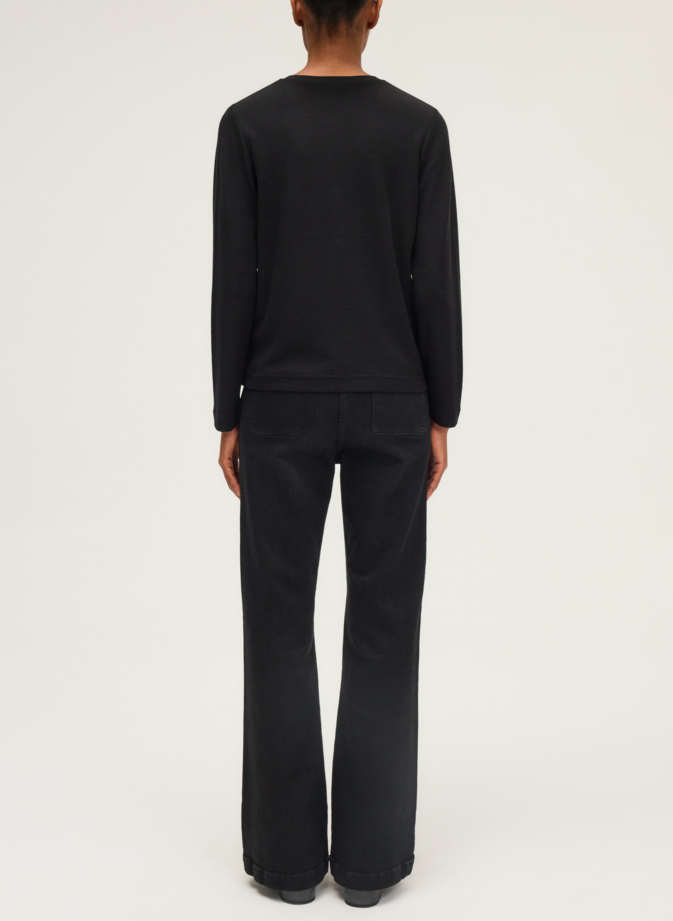 Pull col rond en laine PABLO Noir