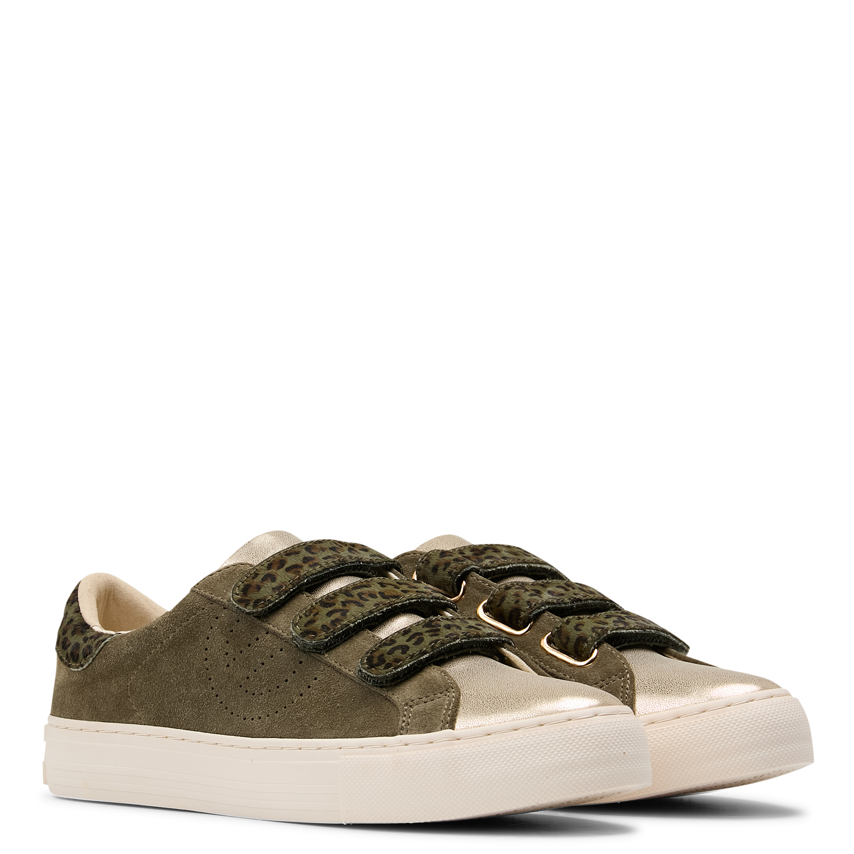 Zapatillas bajas de mezcla de piel NO NAME Caqui