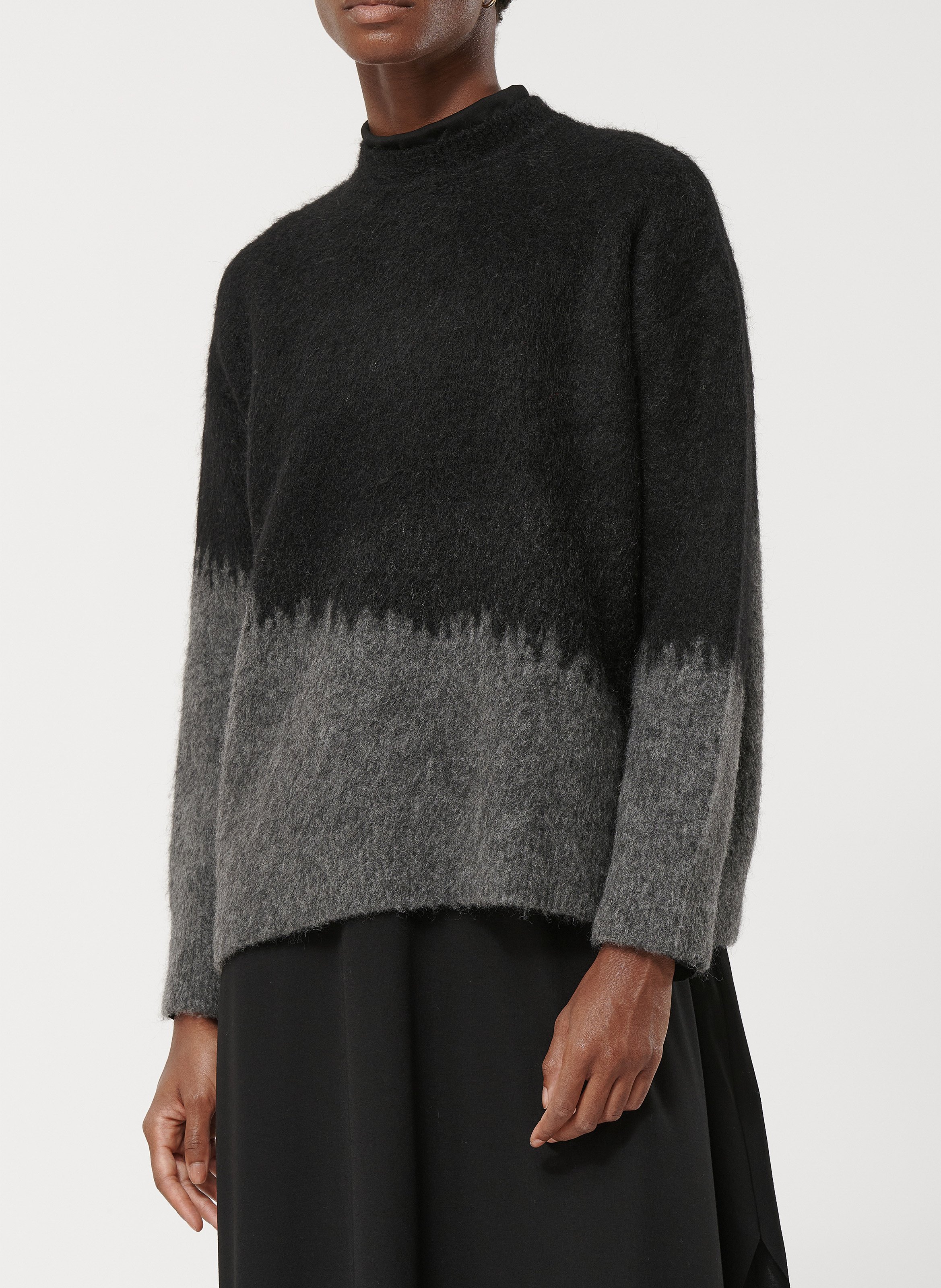 Pull ample dégradé en maille brossée HUMILITY Noir