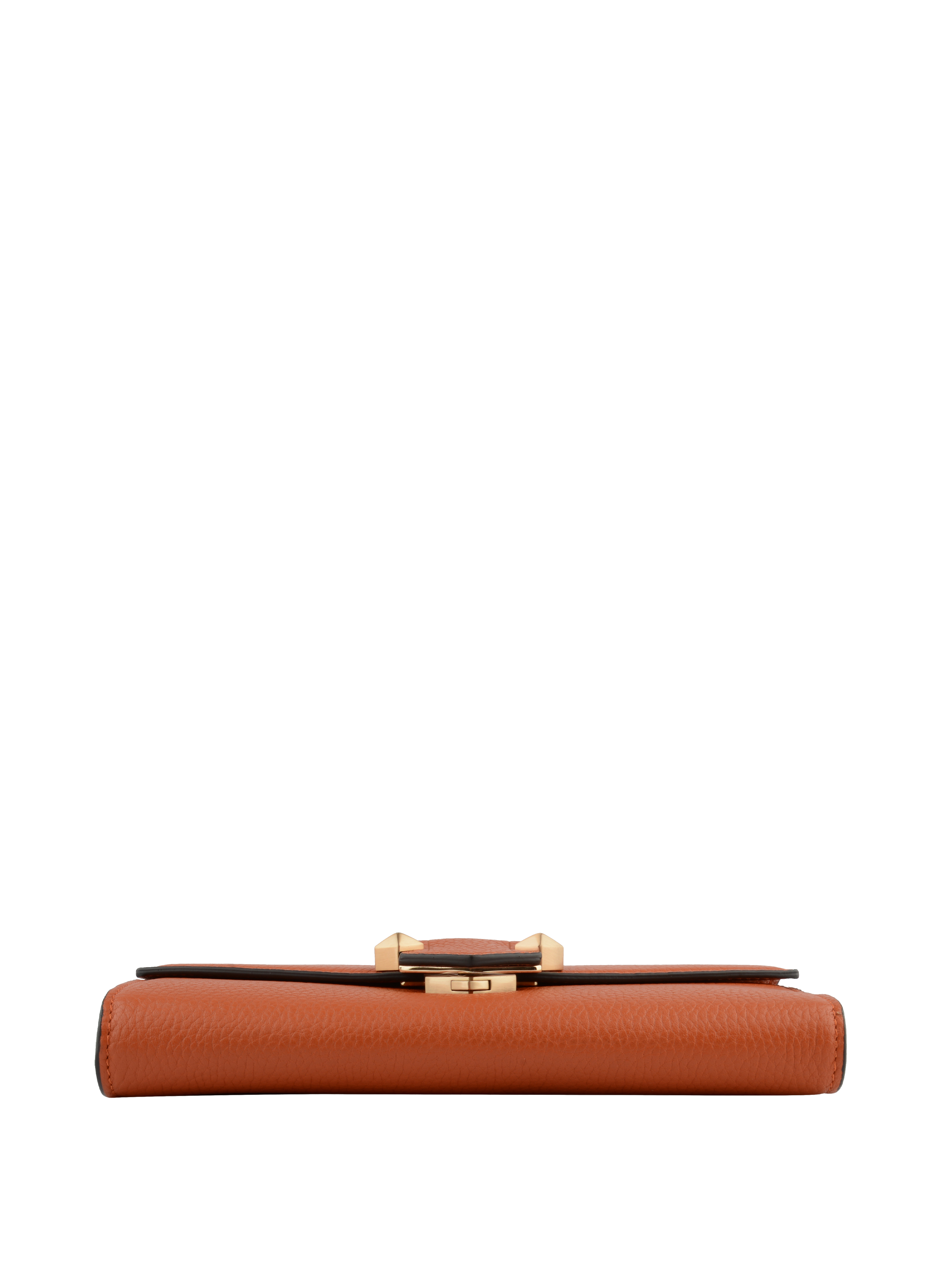 Clutch - cowhide leather POURCHET Orange