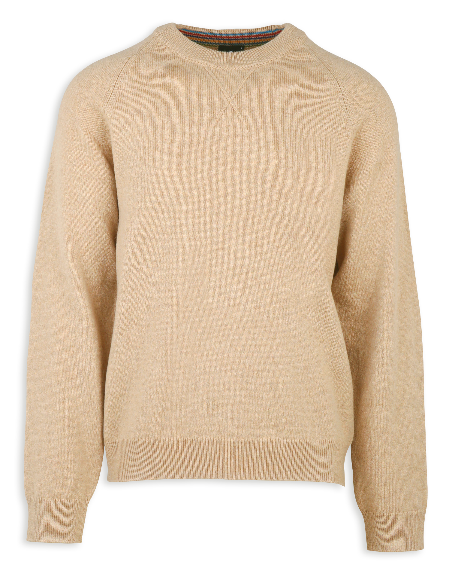 Straight round-neck merino wool sweater PAUL SMITH Beige