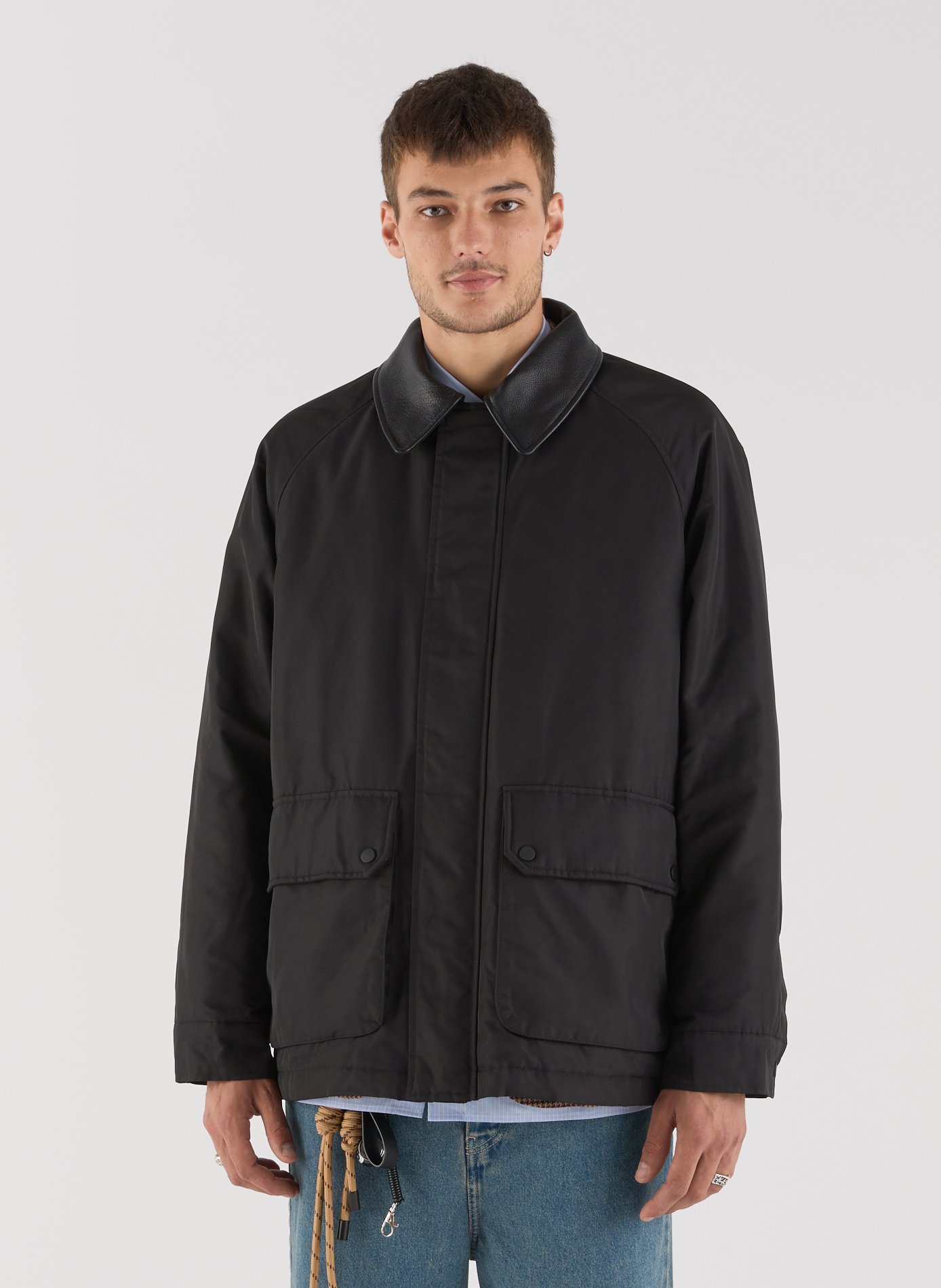 Straight-cut jacket with classic collar SAISON 1865 Black