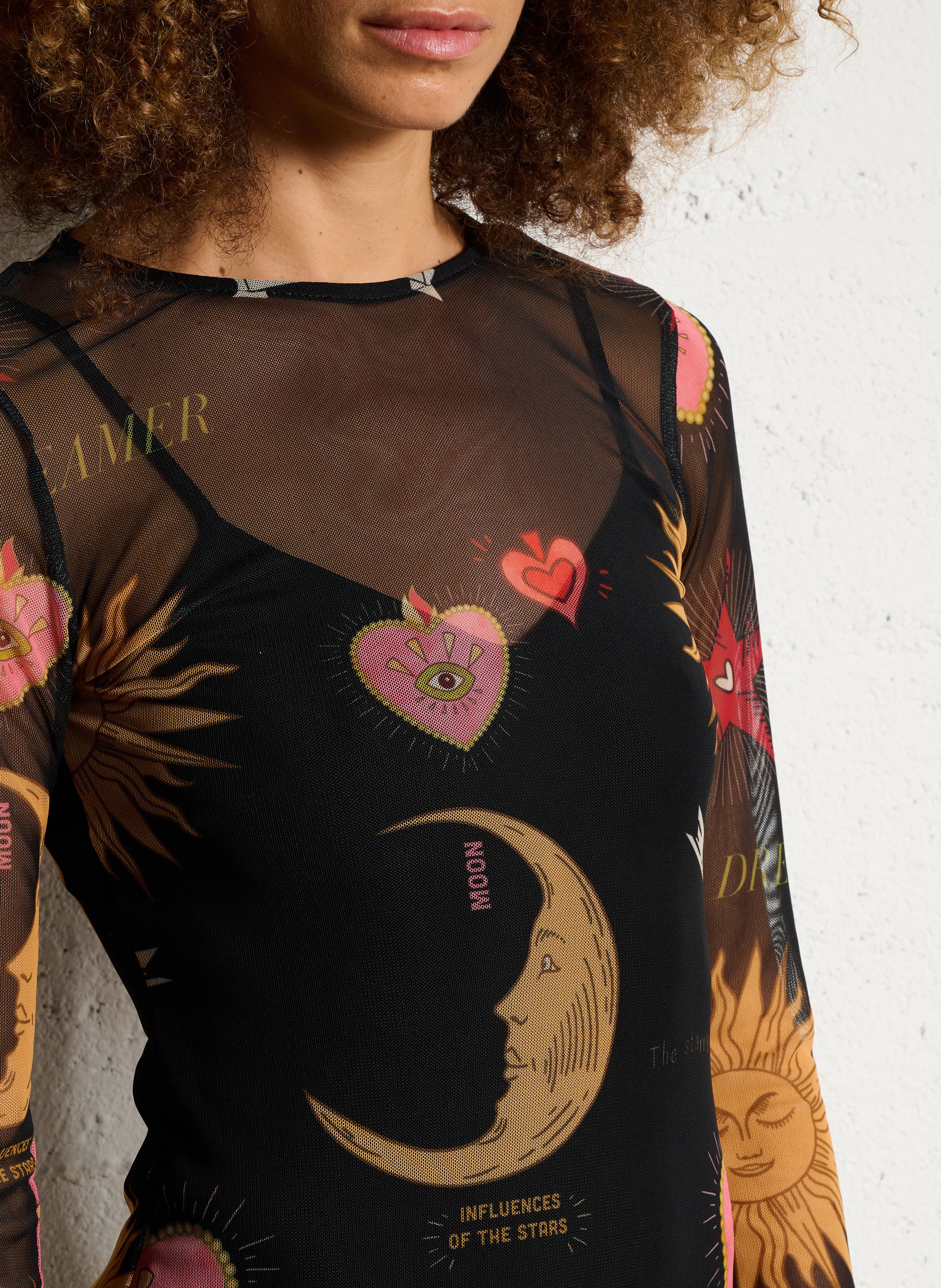 Robe longue imprimée col rond NEVER FULLY DRESSED Noir