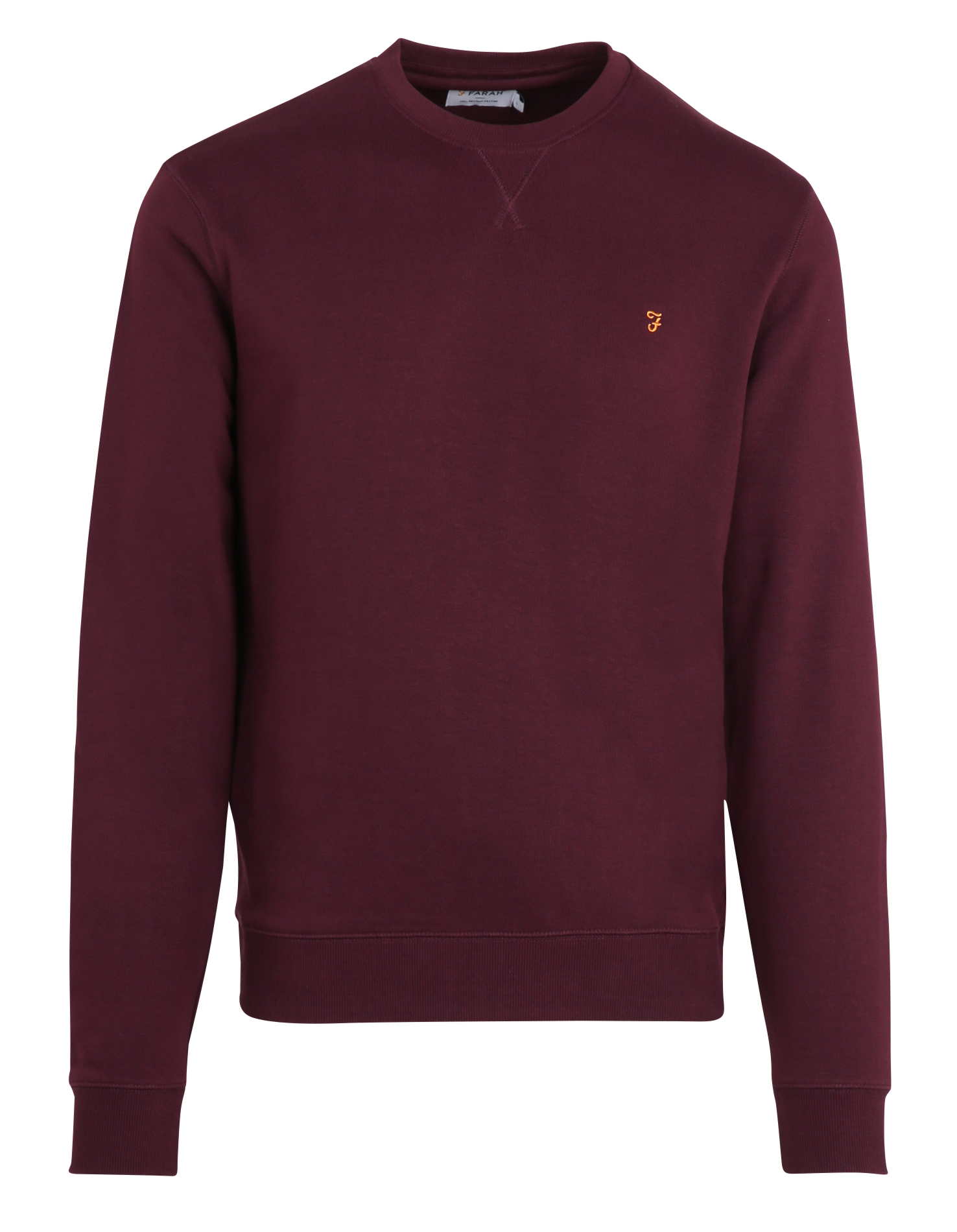 Sweat droit col rond en coton bio FARAH Rouge