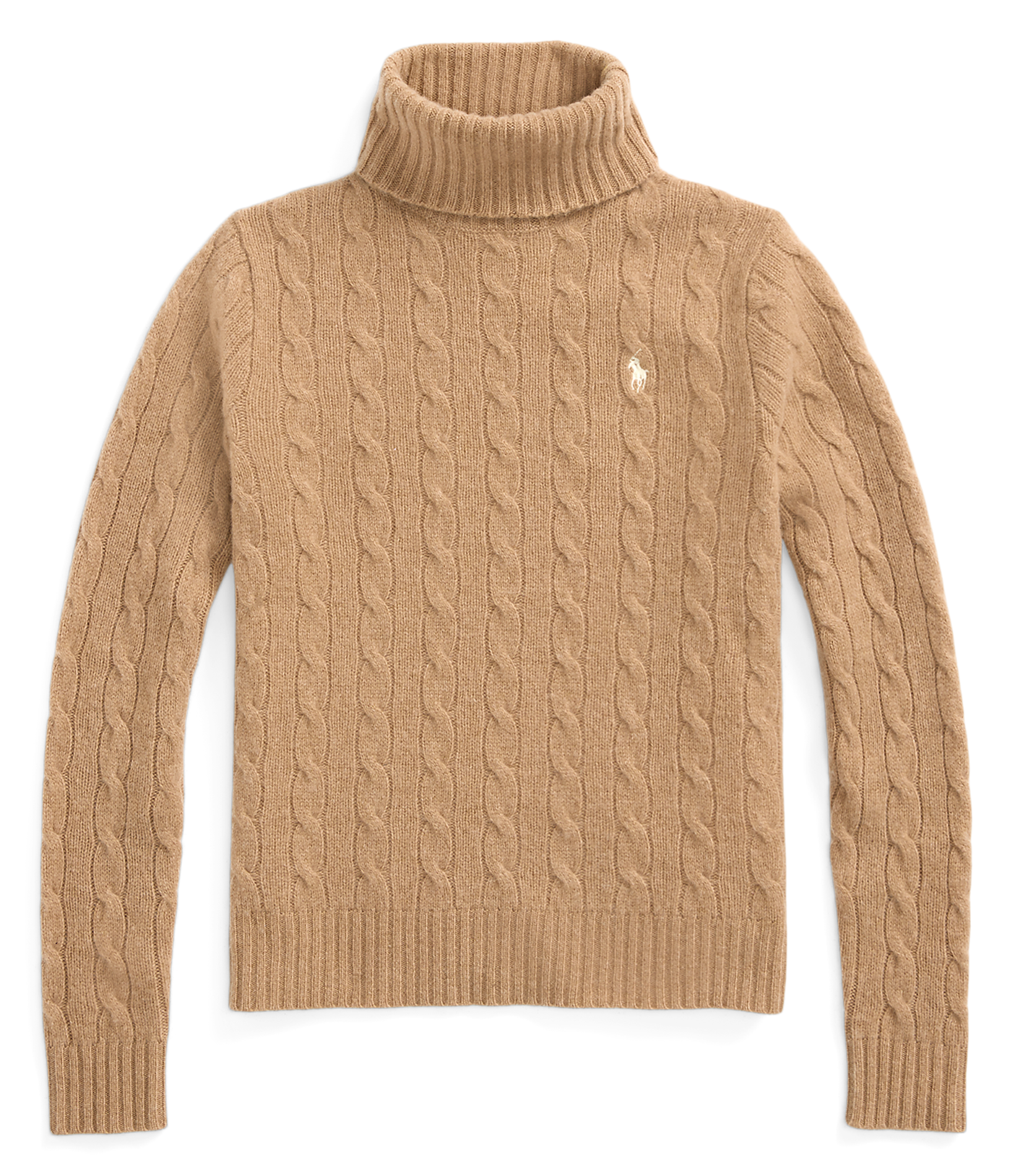 Pull col roulé en laine et cachemire POLO RALPH LAUREN Beige