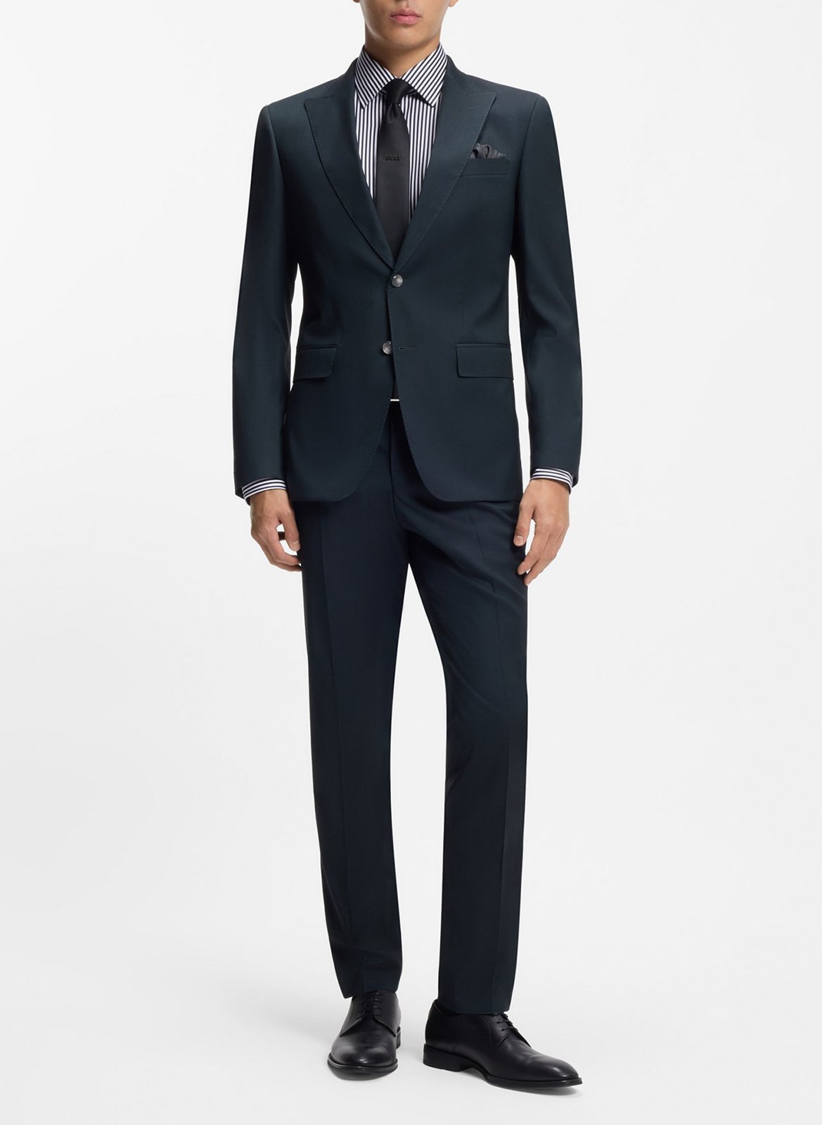 Chemise col classique manches contrastantes en coton BOSS Blue