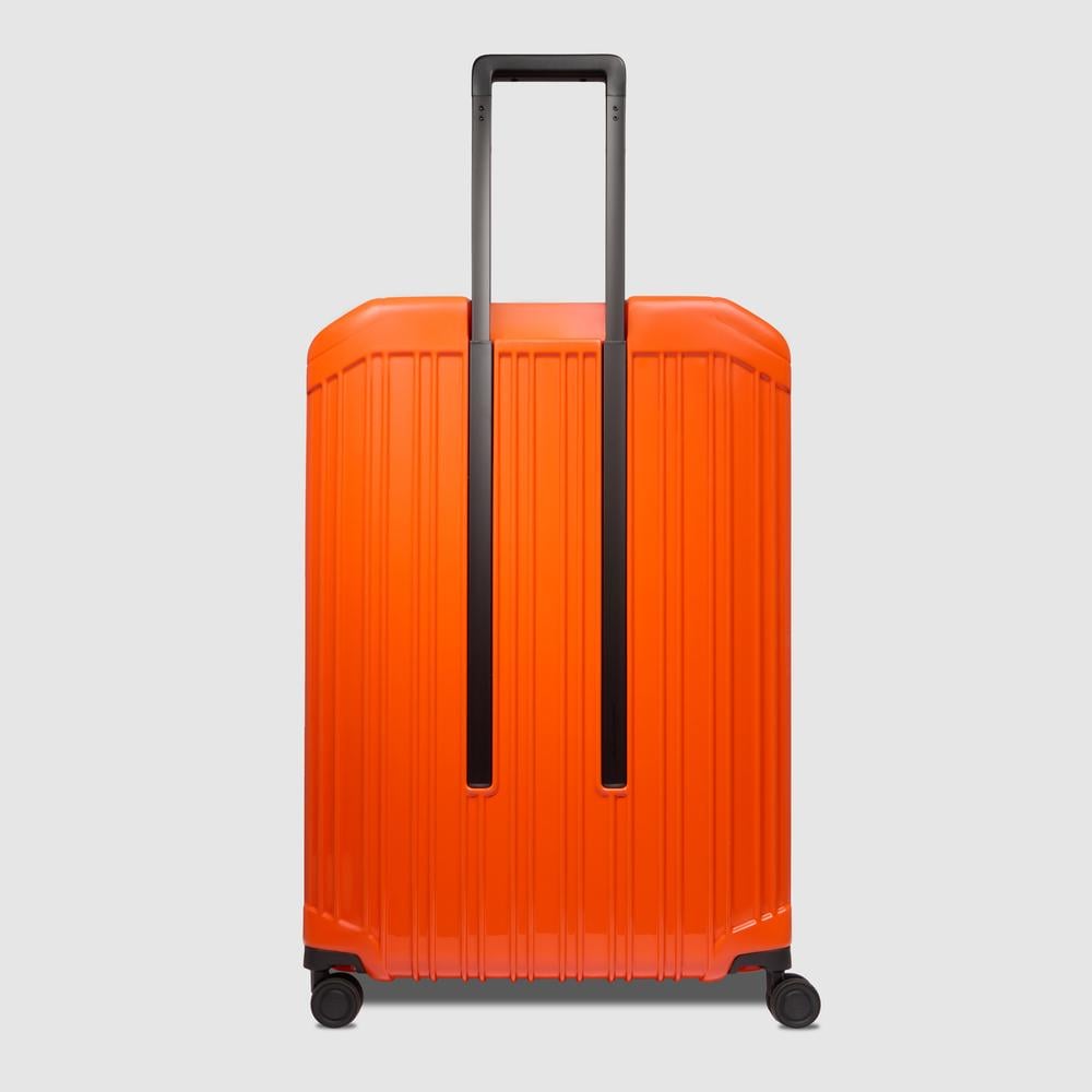 Large expandable 4-wheel trolley suitcase with TSA lock and removable washable lining PIQUADRO Orange