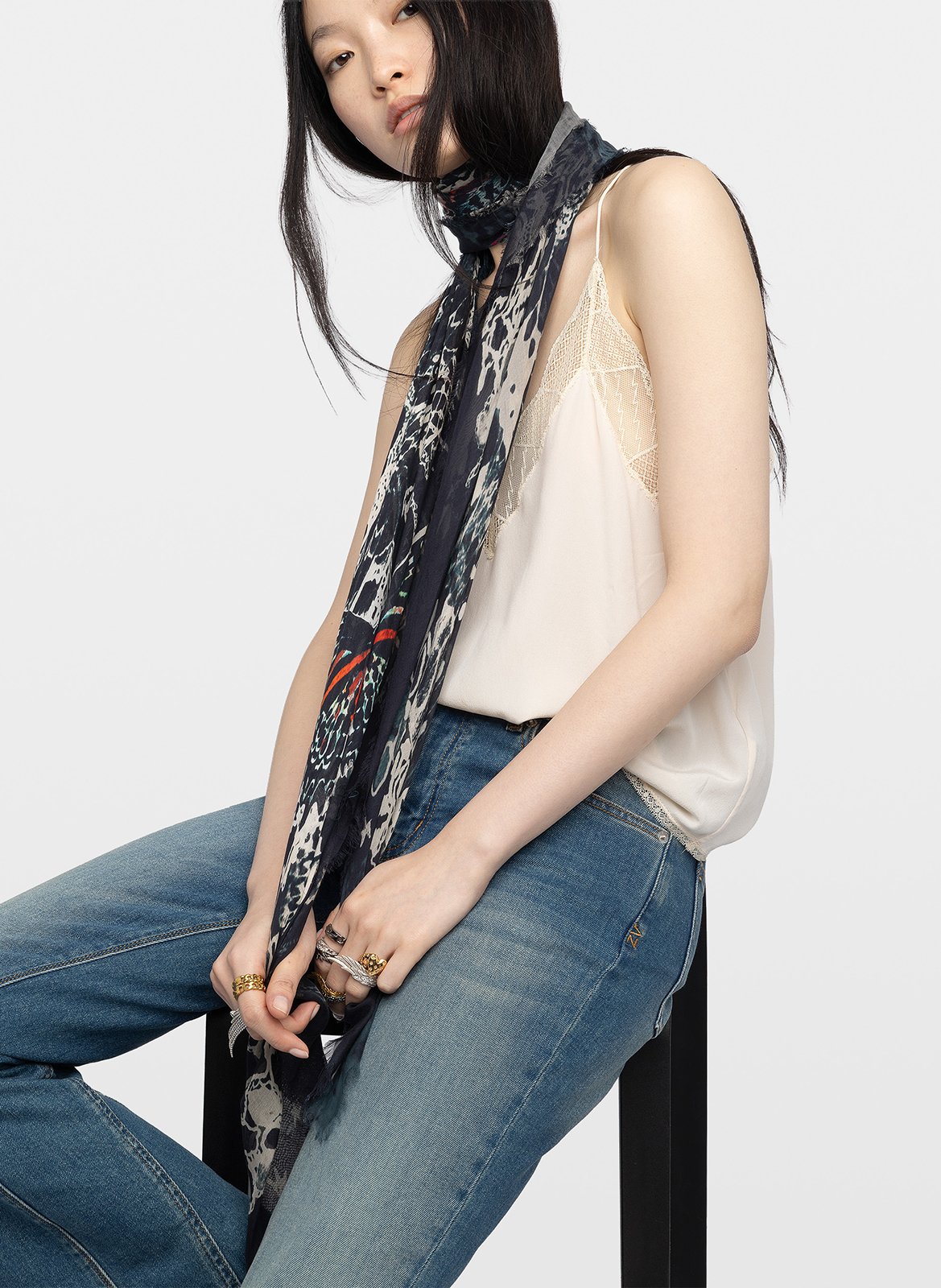 Foulard van zijde ZADIG&VOLTAIRE Blauw