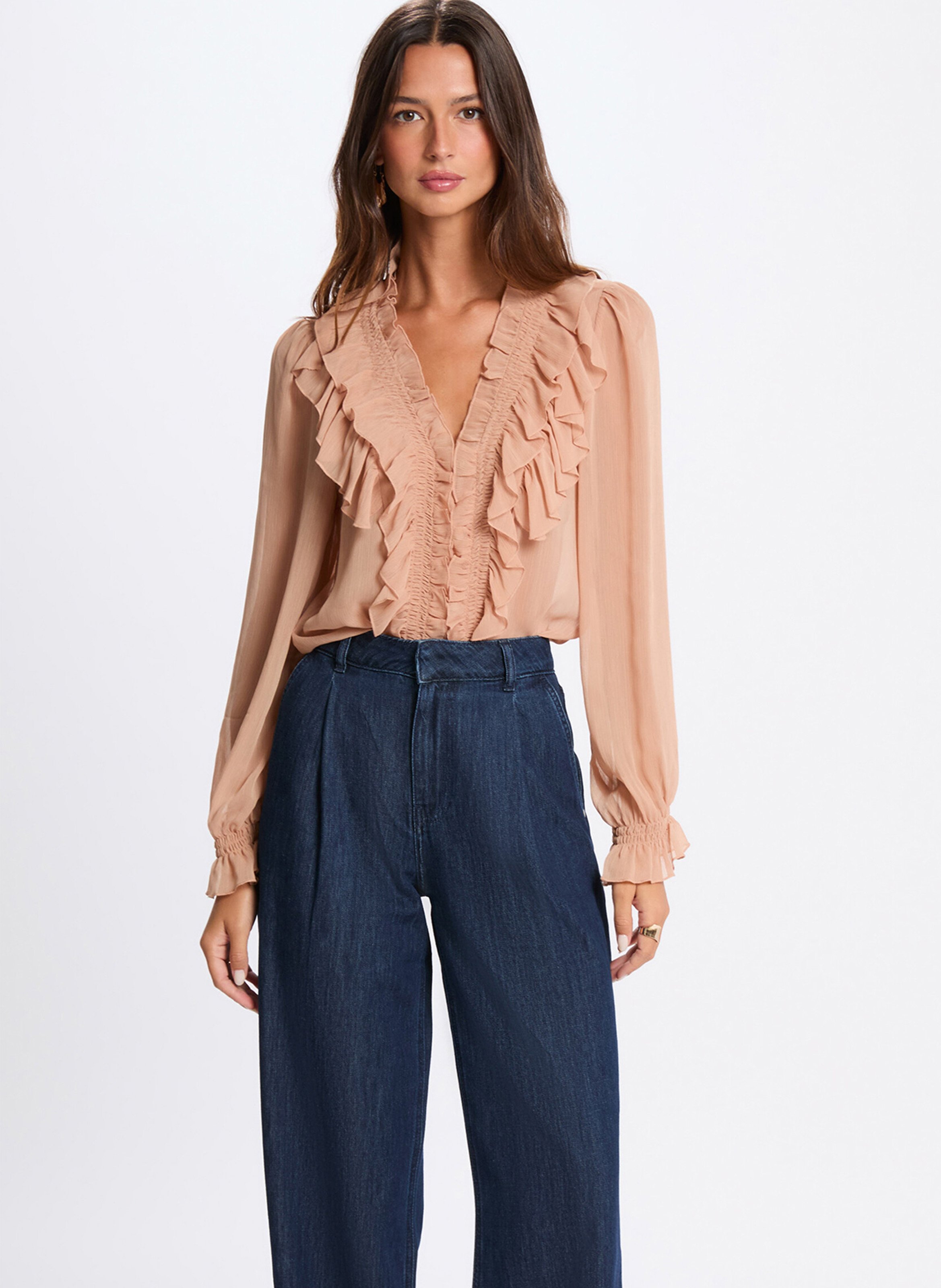 Bluse mit V-Ausschnitt MORGAN