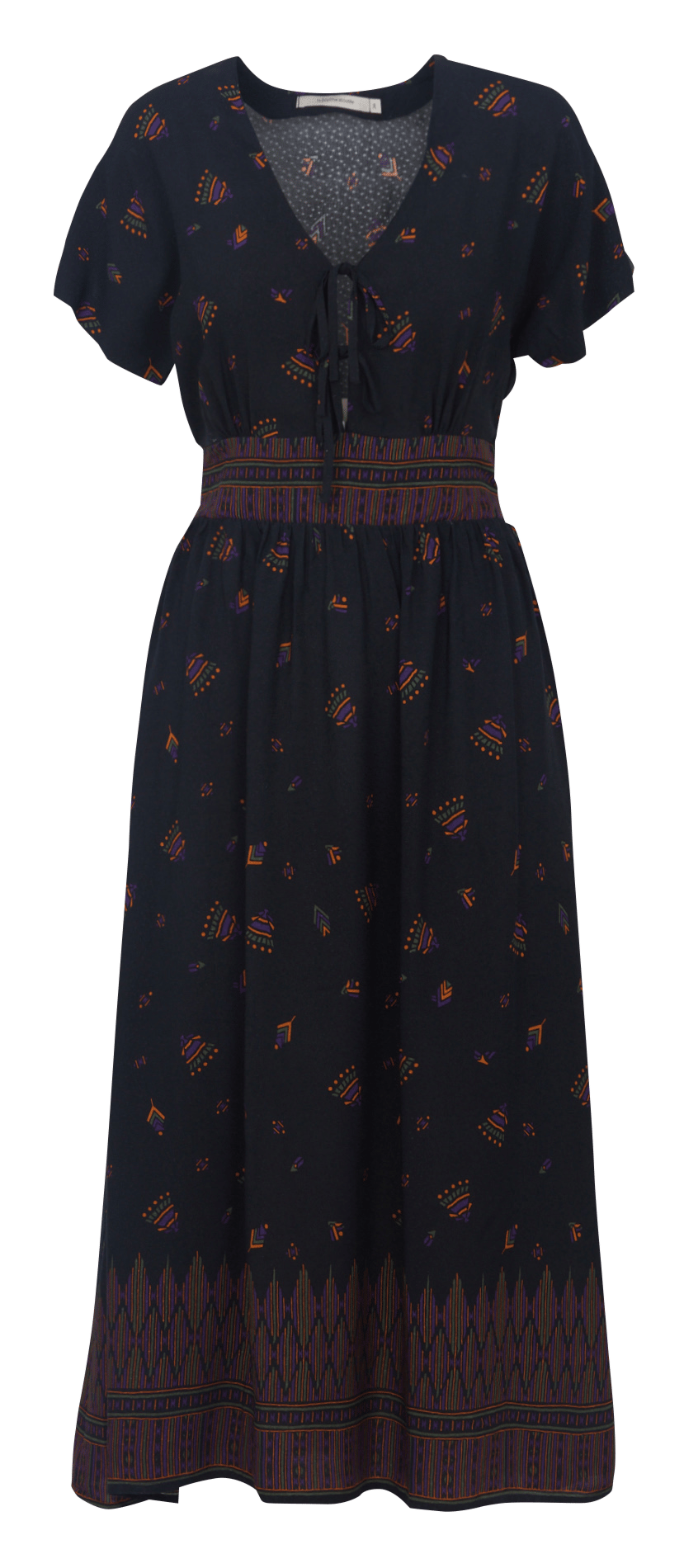 Halflange jurk met print LA FEE MARABOUTEE Zwart