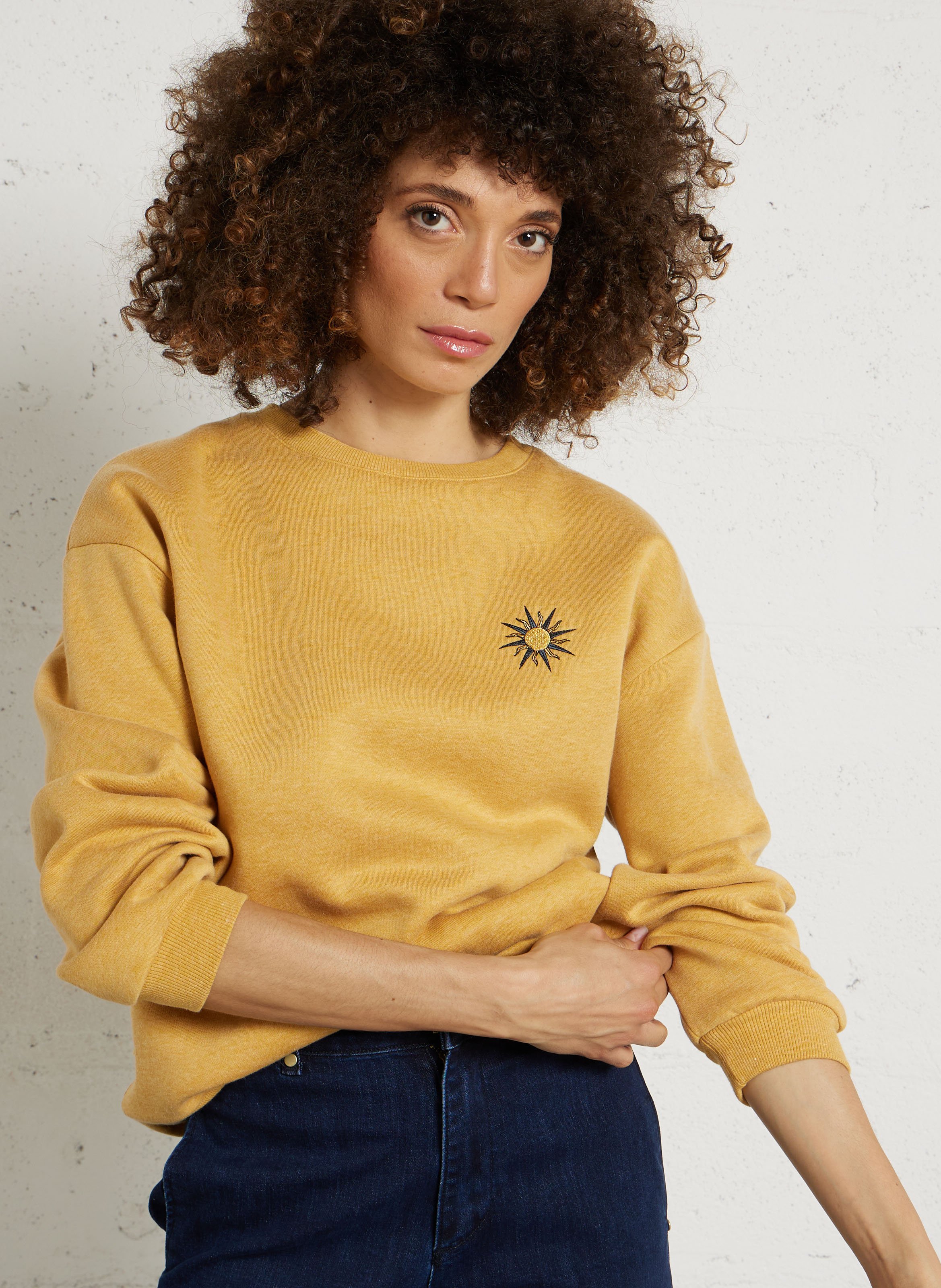 Gerade geschnittenes Rundhals-Sweatshirt aus Baumwoll-Mix LA PETITE ETOILE