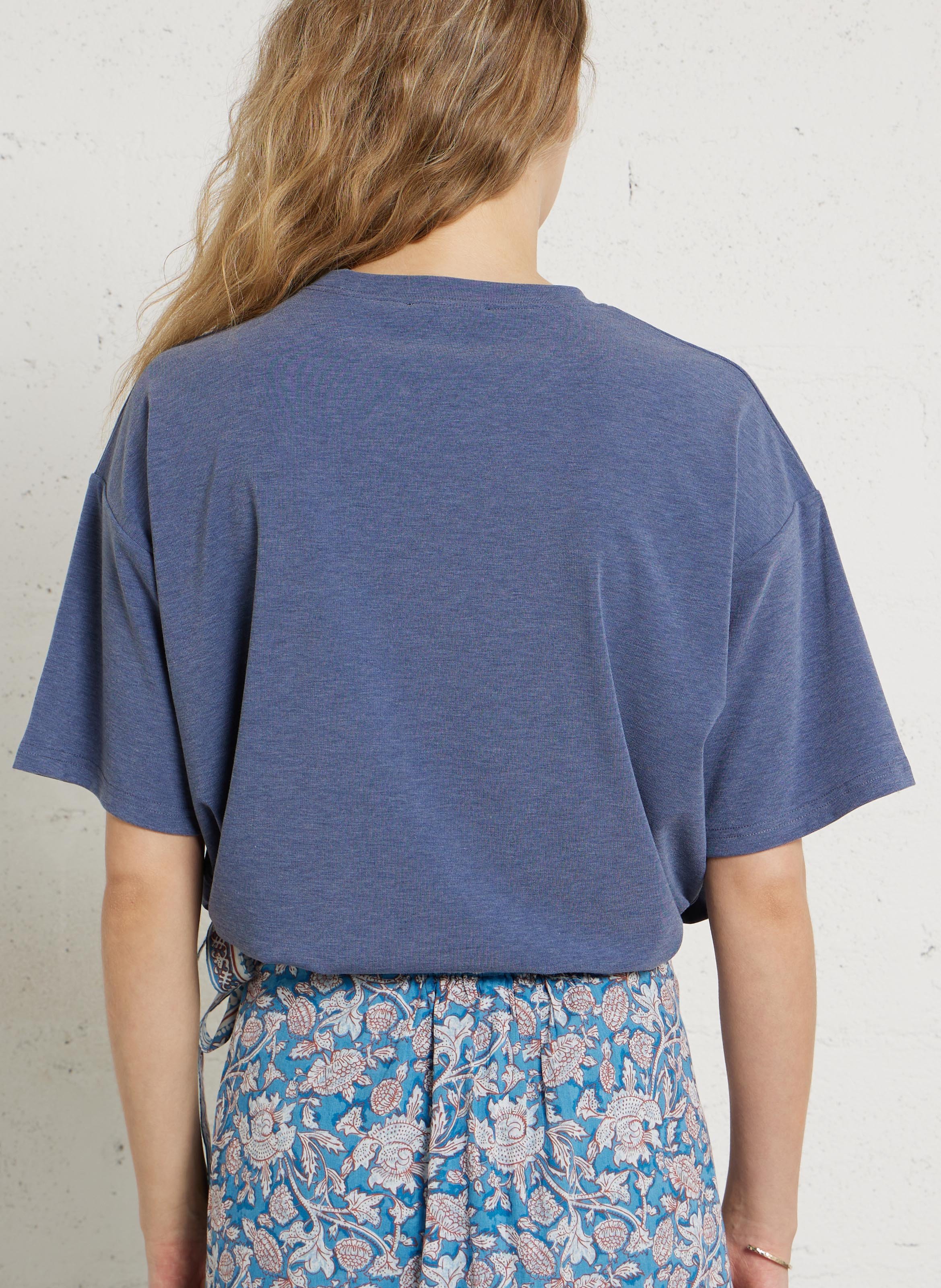 Gestreiftes Rundhals-T-Shirt LA PETITE ETOILE Blau
