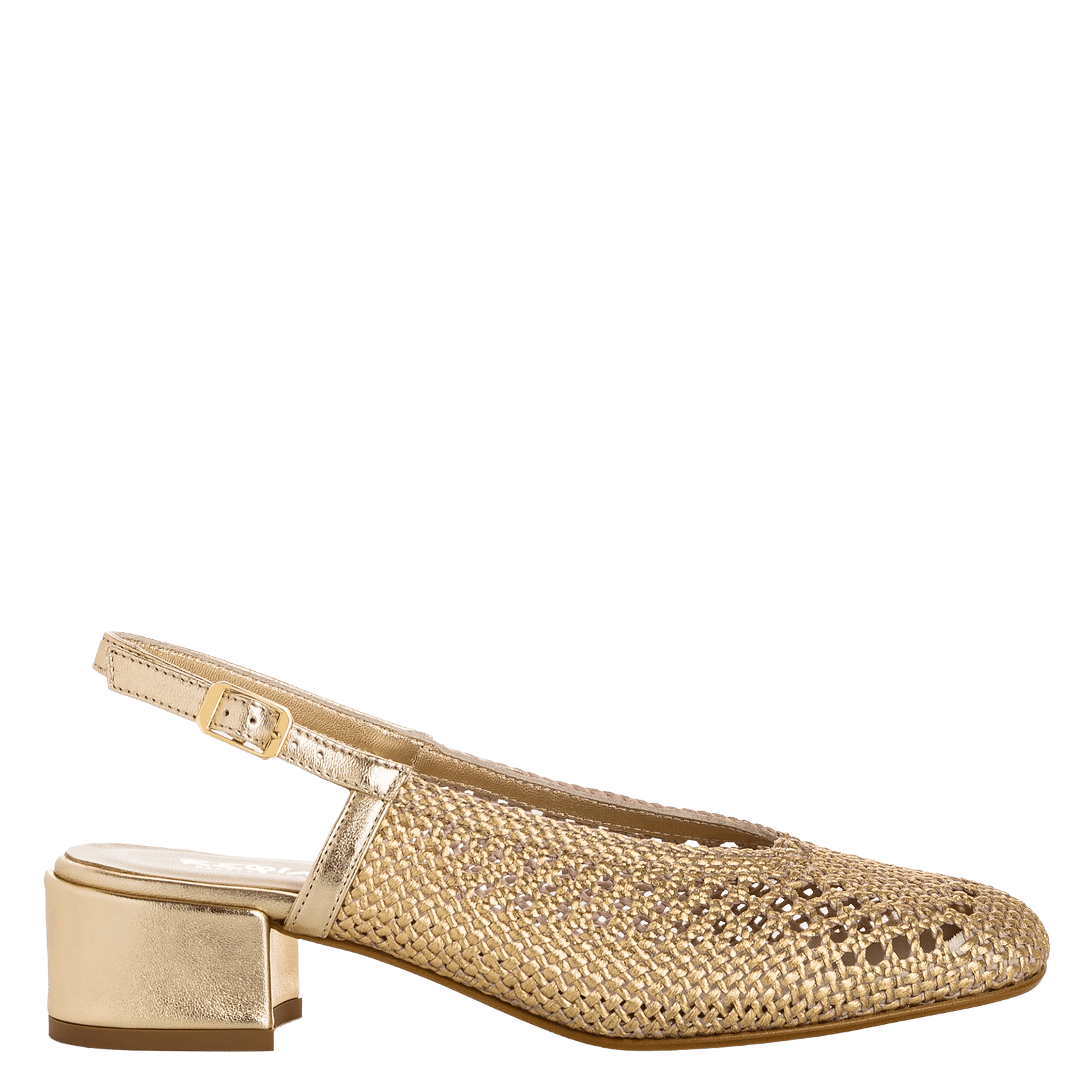 Escarpins slingback en cuir REQINS Doré