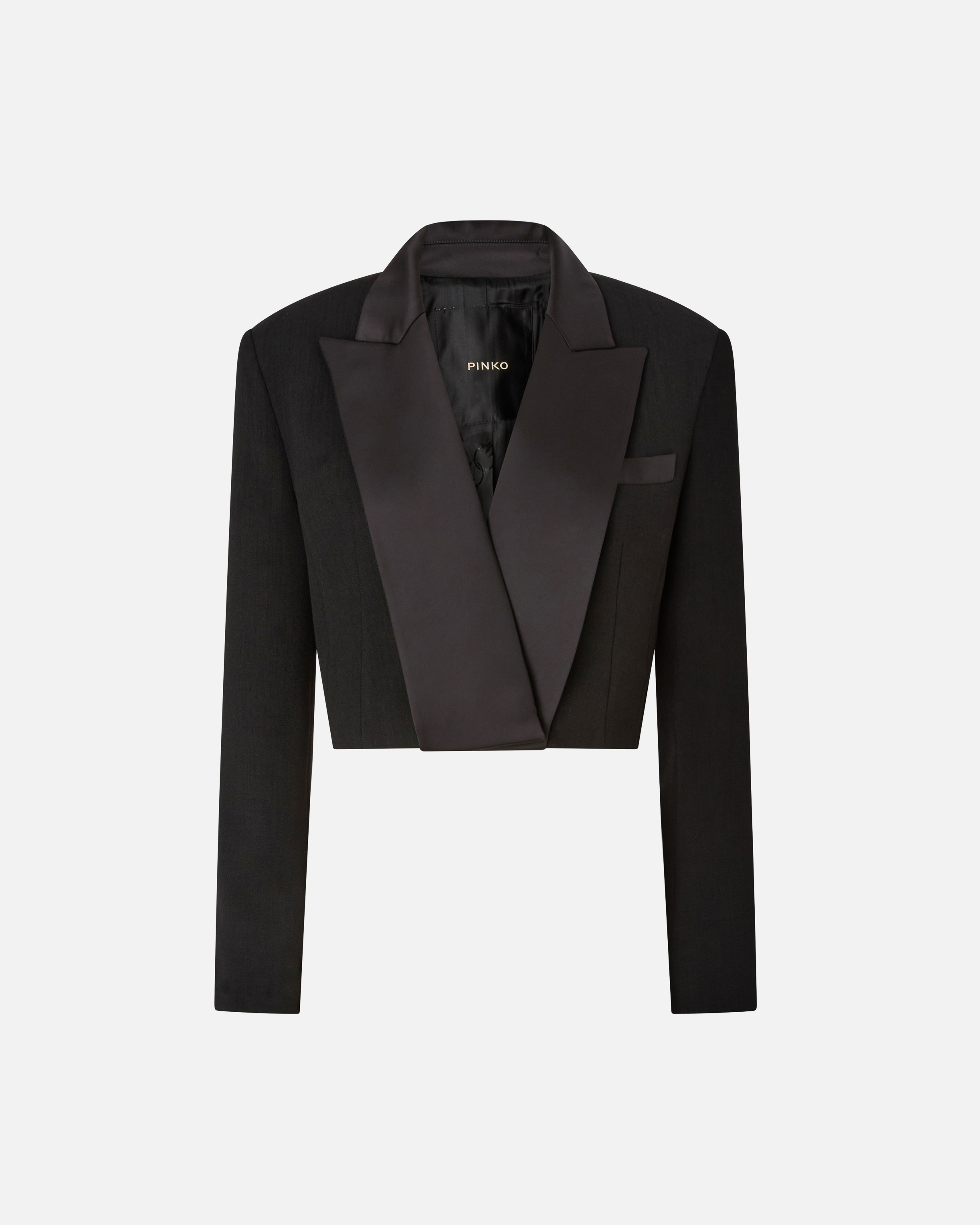 Veste cropped avec détails en satin PINKO Noir