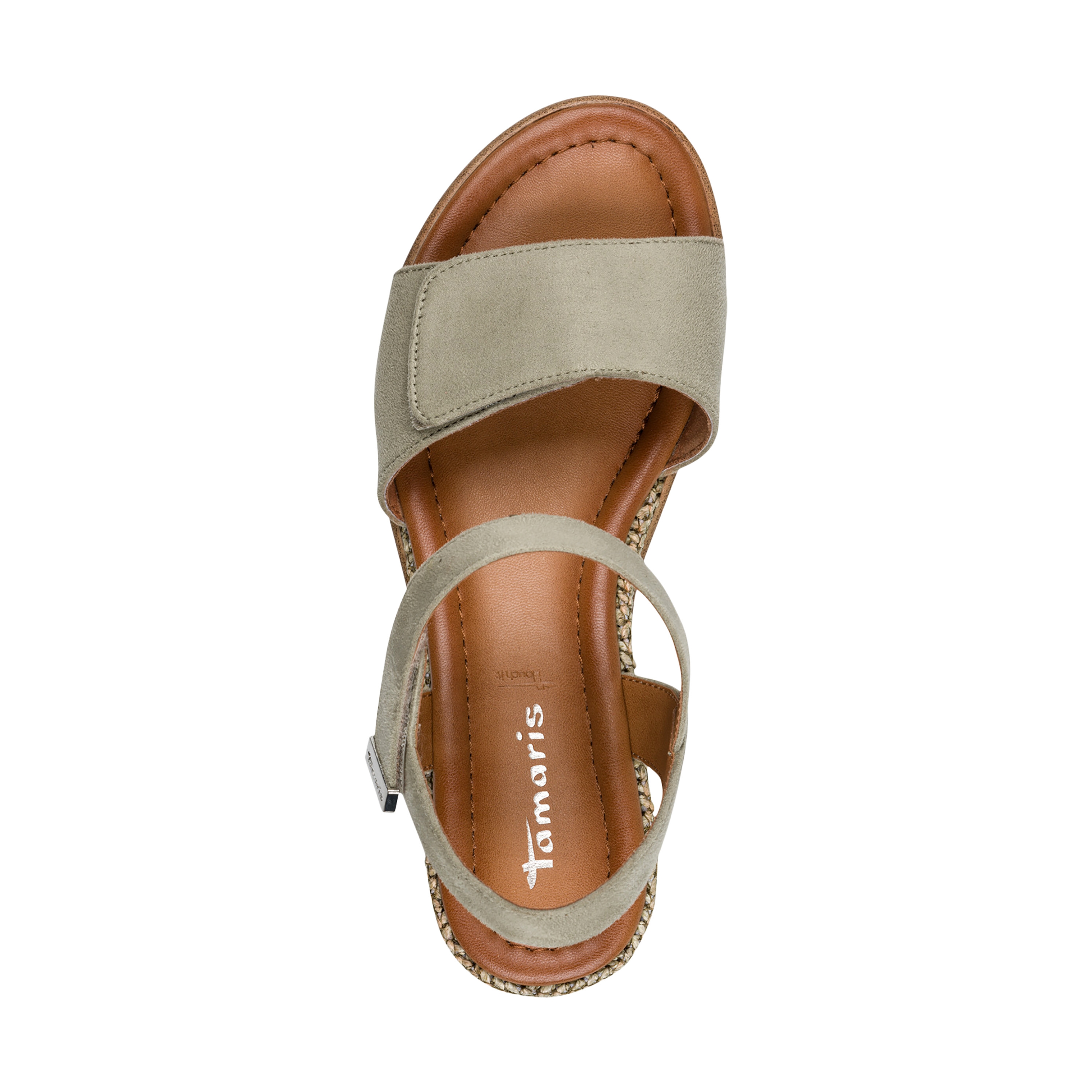 Sandales compensées à scratch TAMARIS Marron