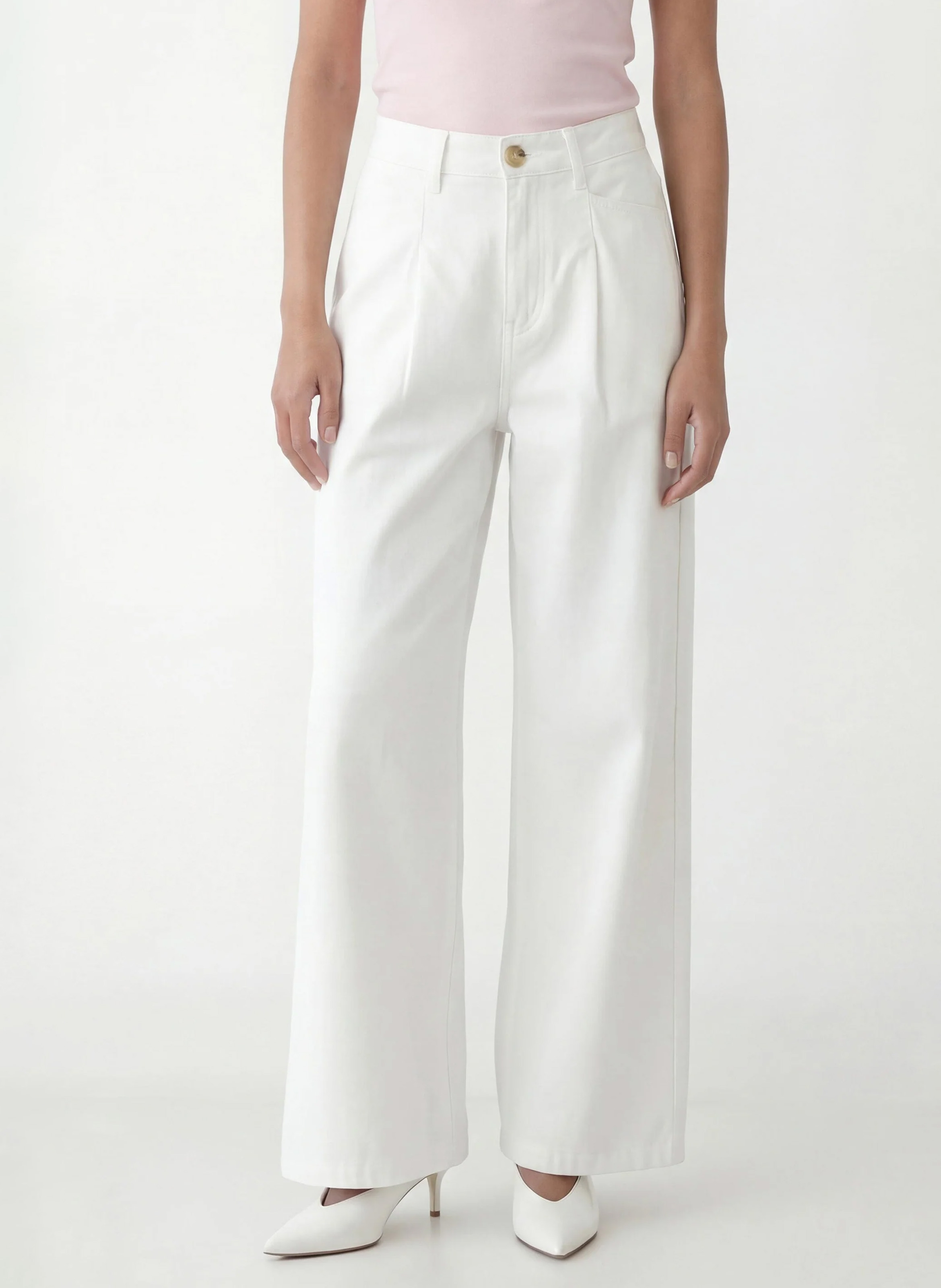 Jean large en coton mélangé KOOKAI Blanc