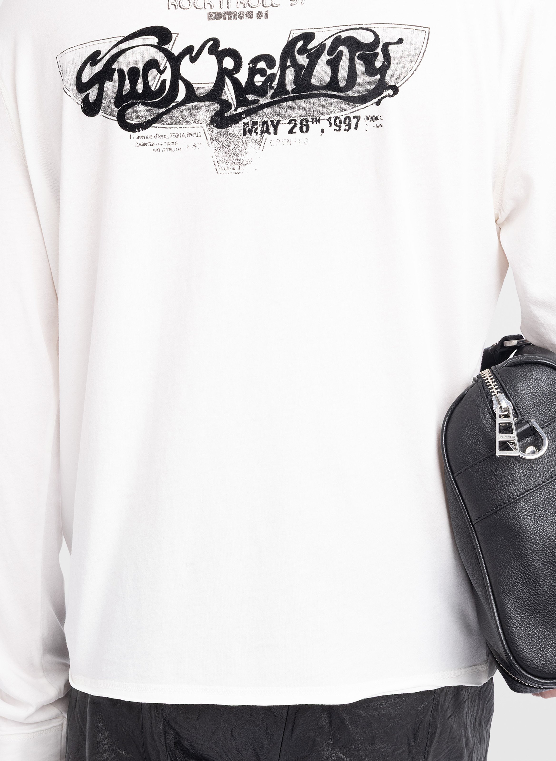 Tee-shirt col tunisien en coton bio ZADIG&VOLTAIRE Blanc