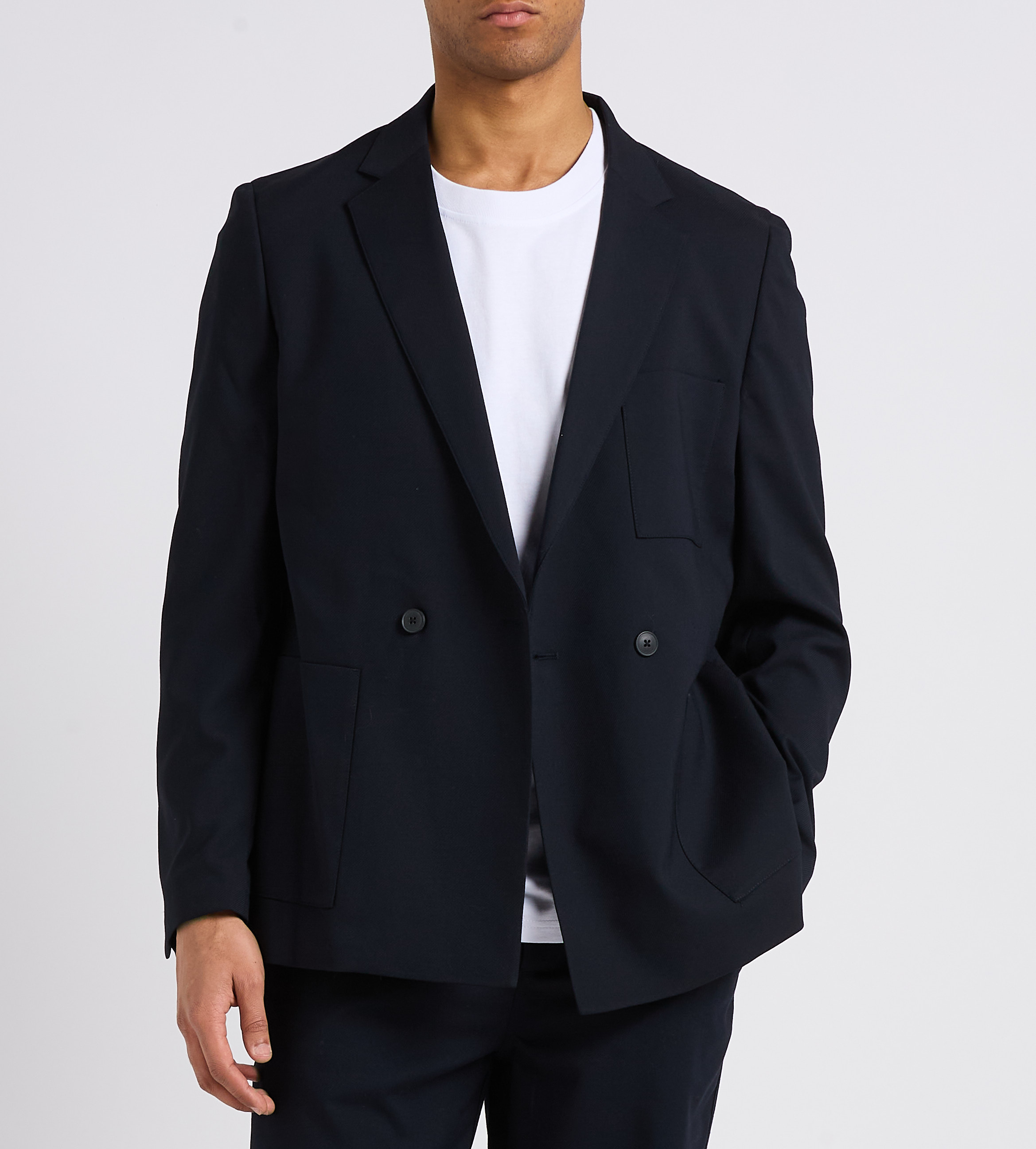 Straight buttoned jacquard blazer MINIMUM Blue